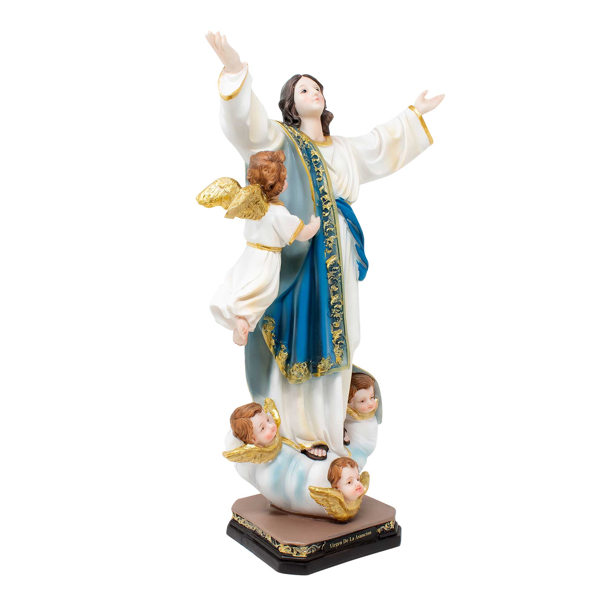 MrcjSales - Virgin of the Assumption Statue | Resin Religious Icon | Multiple Sizes | Church Decor, Home Altars | Spanish Name | Elegant & Detailed