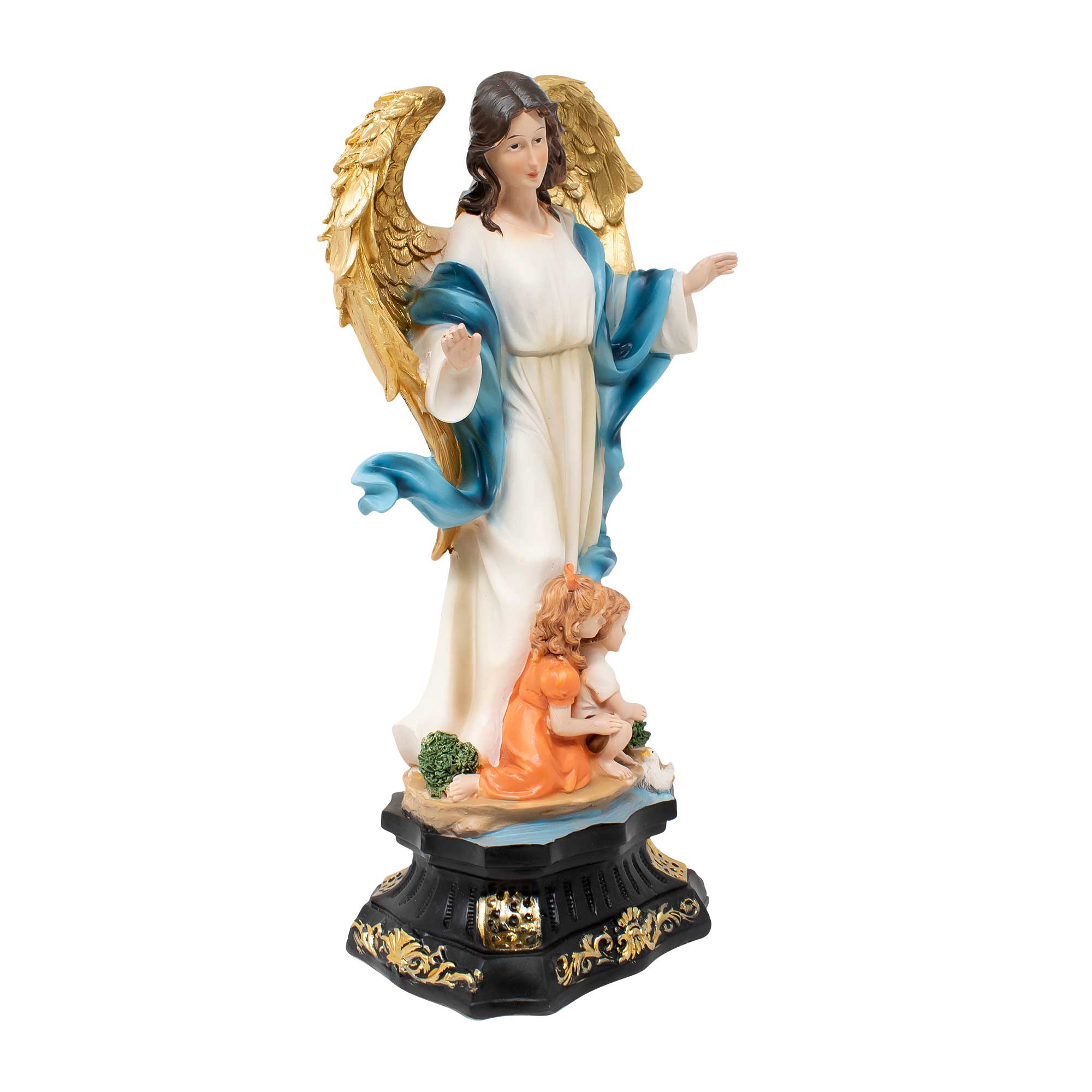 MrcjSales - Guardian Angel Resin Statue | Angel de la Guarda | Multiple Sizes | Church, Home Decor, Gifts | Spanish Name Engraved