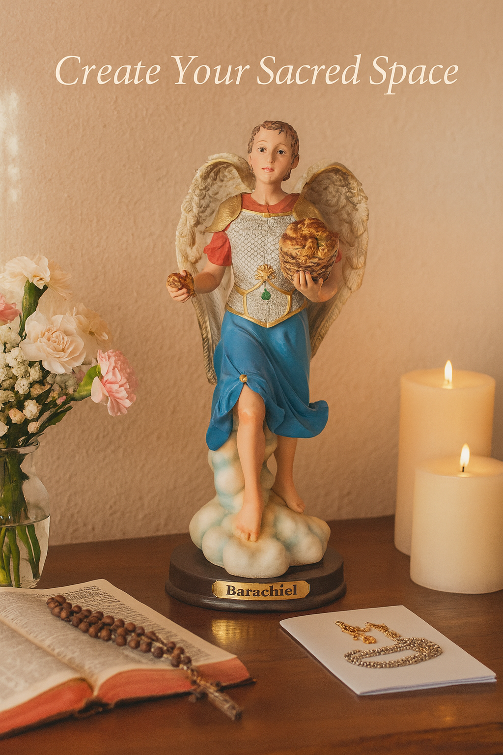 Archangel Barachiel Resin Statue – Arcángel Católico