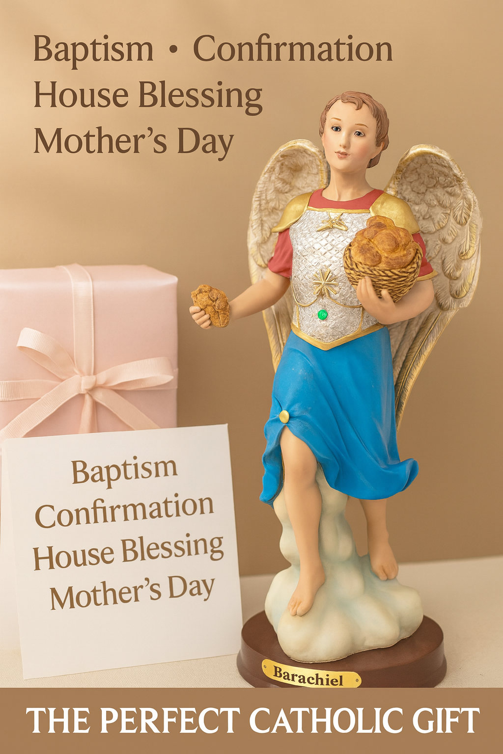 Archangel Barachiel Resin Statue – Arcángel Católico