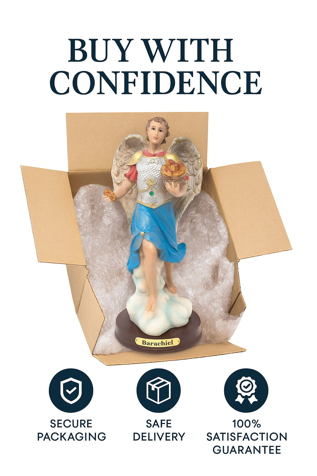 Archangel Barachiel Resin Statue – Arcángel Católico