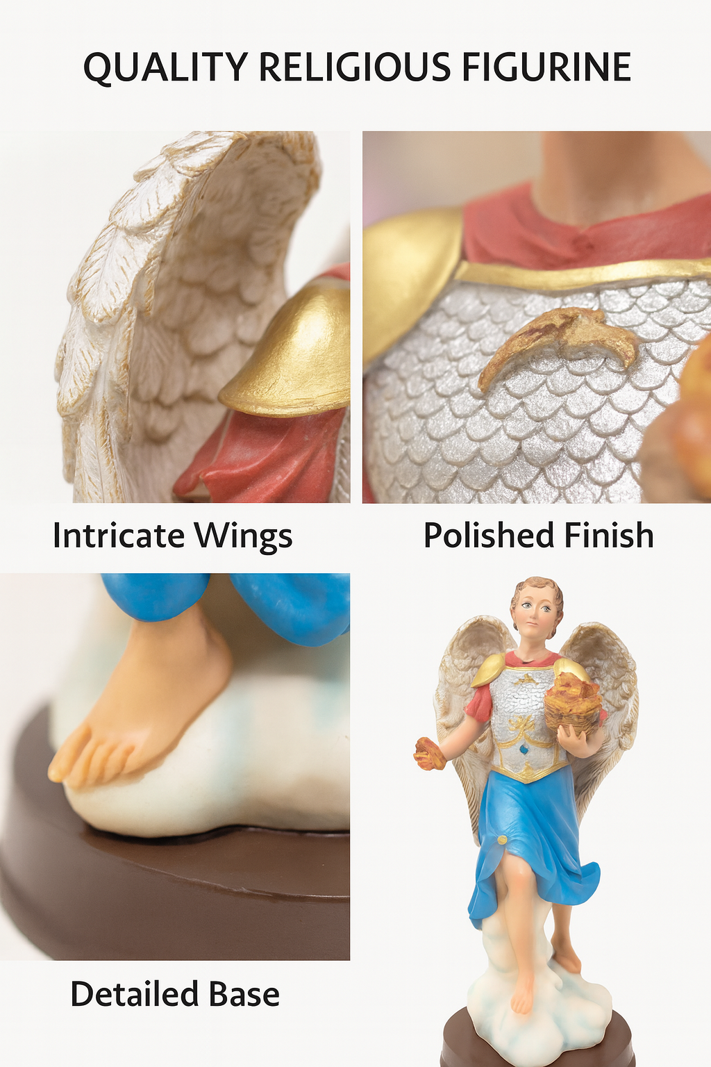 Archangel Barachiel Resin Statue – Arcángel Católico