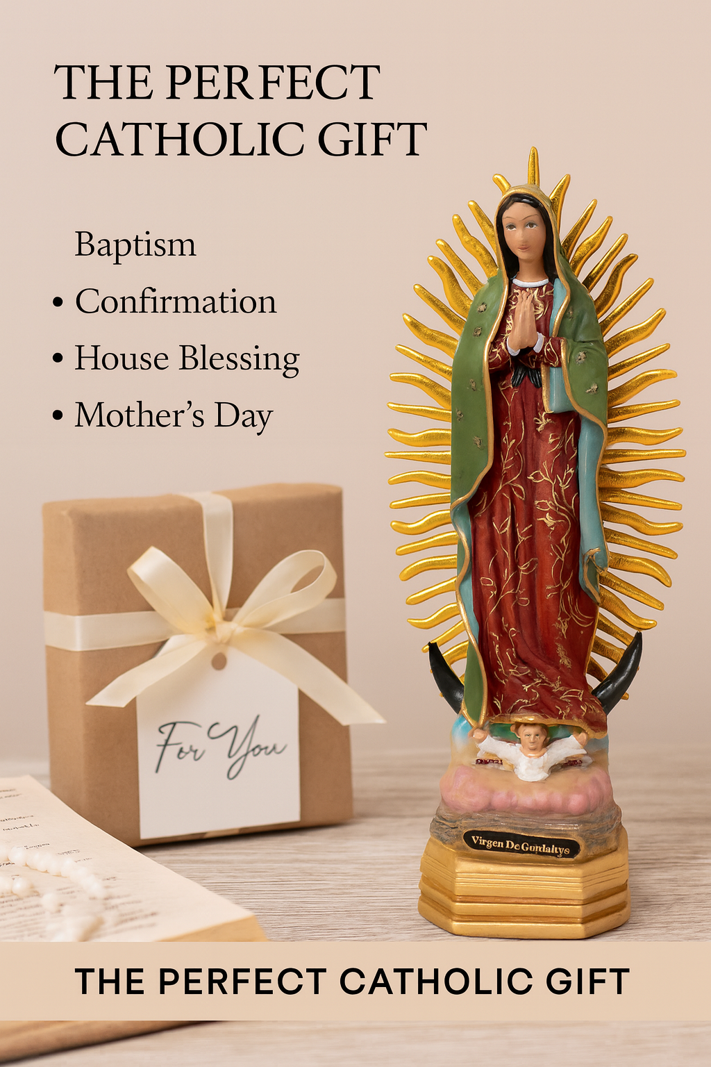 Our Lady of Guadalupe Resin Statue – Virgen de Guadalupe Figurine