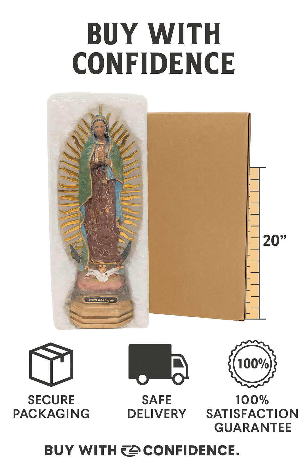 Our Lady of Guadalupe Resin Statue – Virgen de Guadalupe Figurine