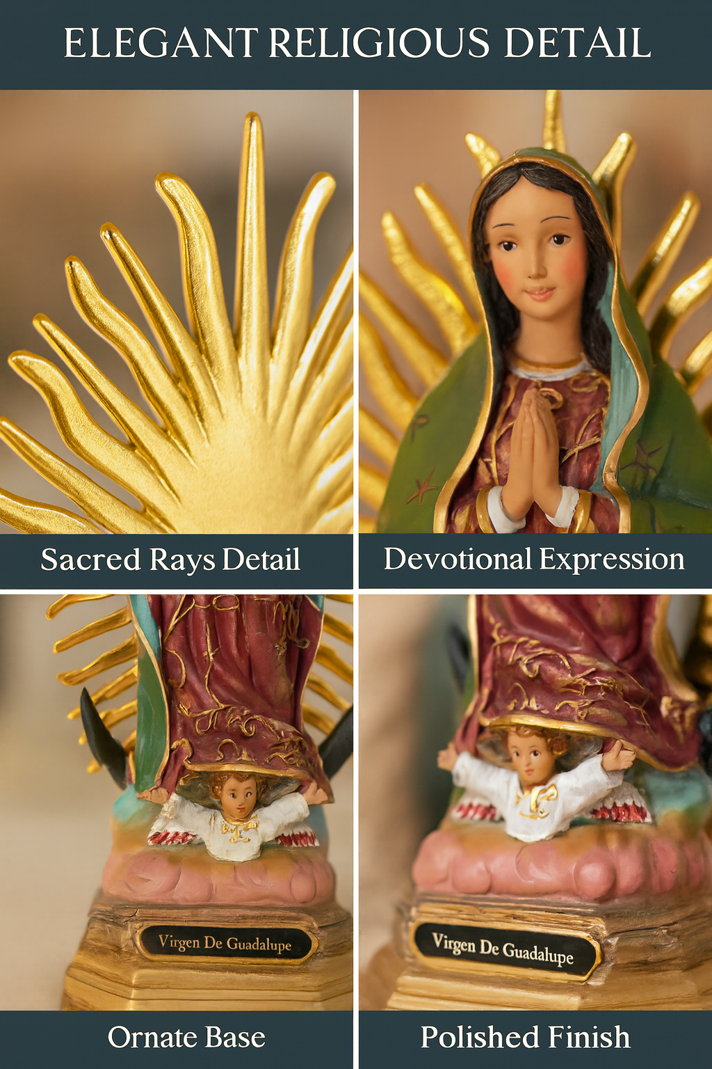 Our Lady of Guadalupe Resin Statue – Virgen de Guadalupe Figurine