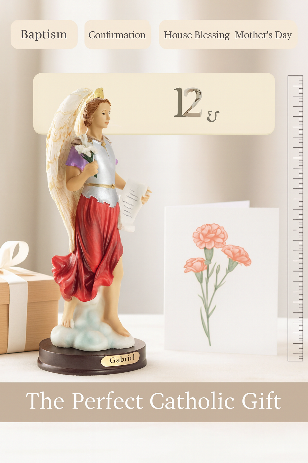 Archangel Gabriel Resin Statue – Estatua del Arcángel San Gabriel