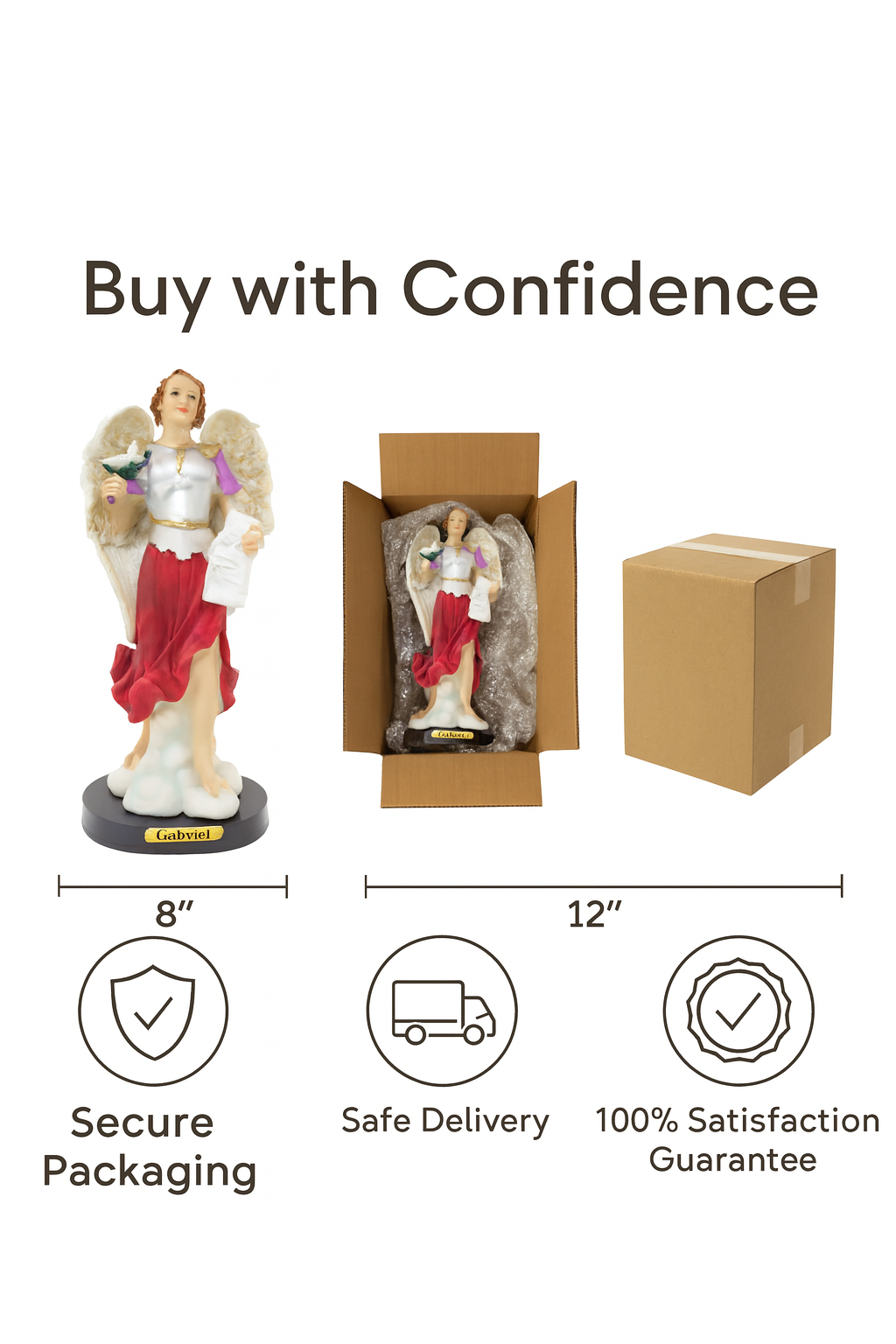 Archangel Gabriel Resin Statue – Estatua del Arcángel San Gabriel