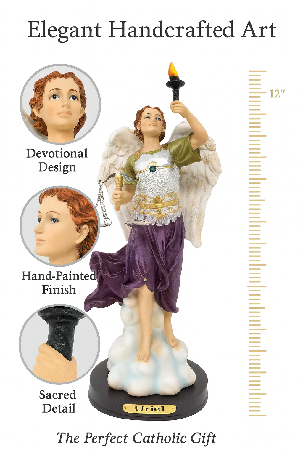 Archangel Uriel Resin Statue – Estatua del Arcángel de la Uriel