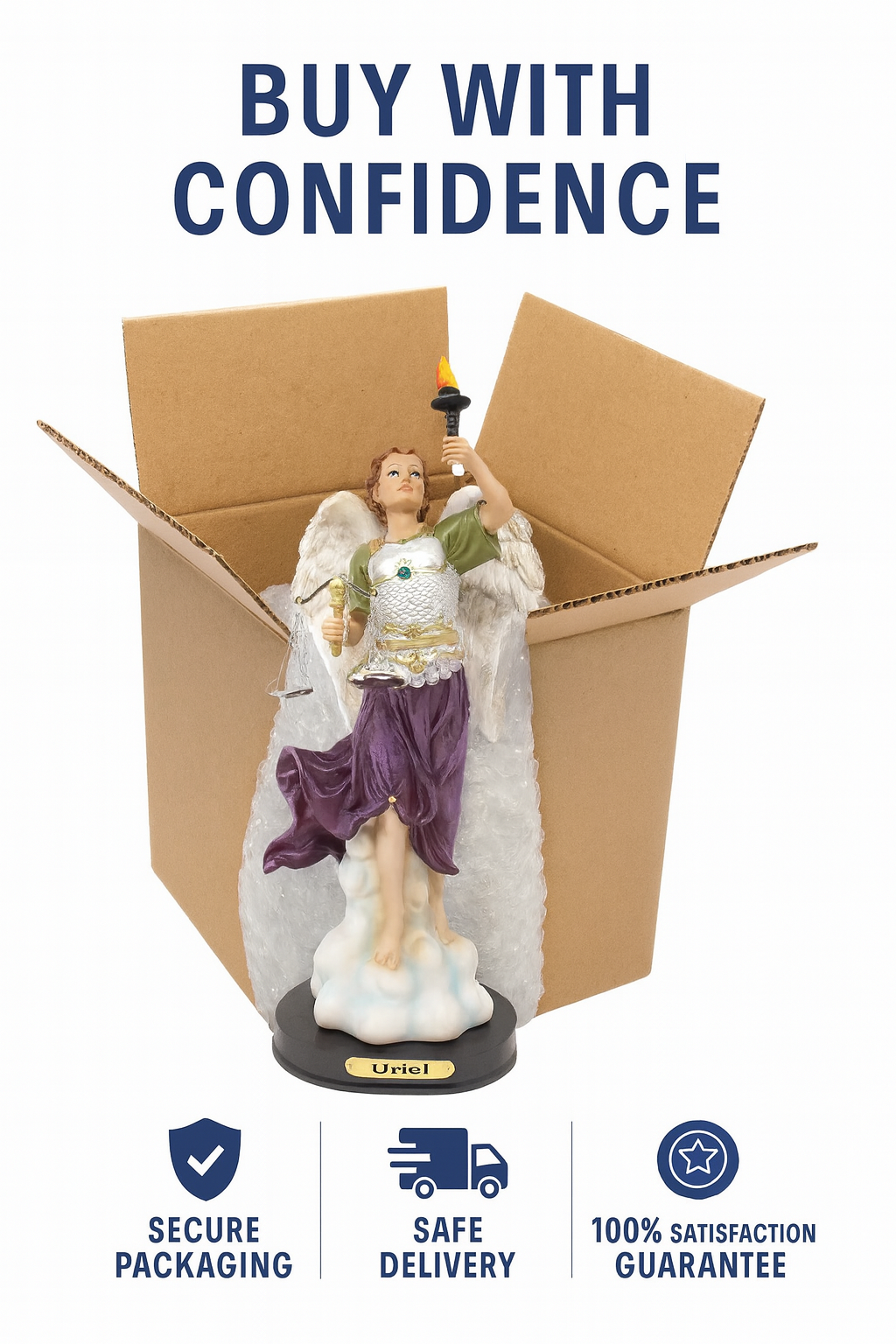 Archangel Uriel Resin Statue – Estatua del Arcángel de la Uriel