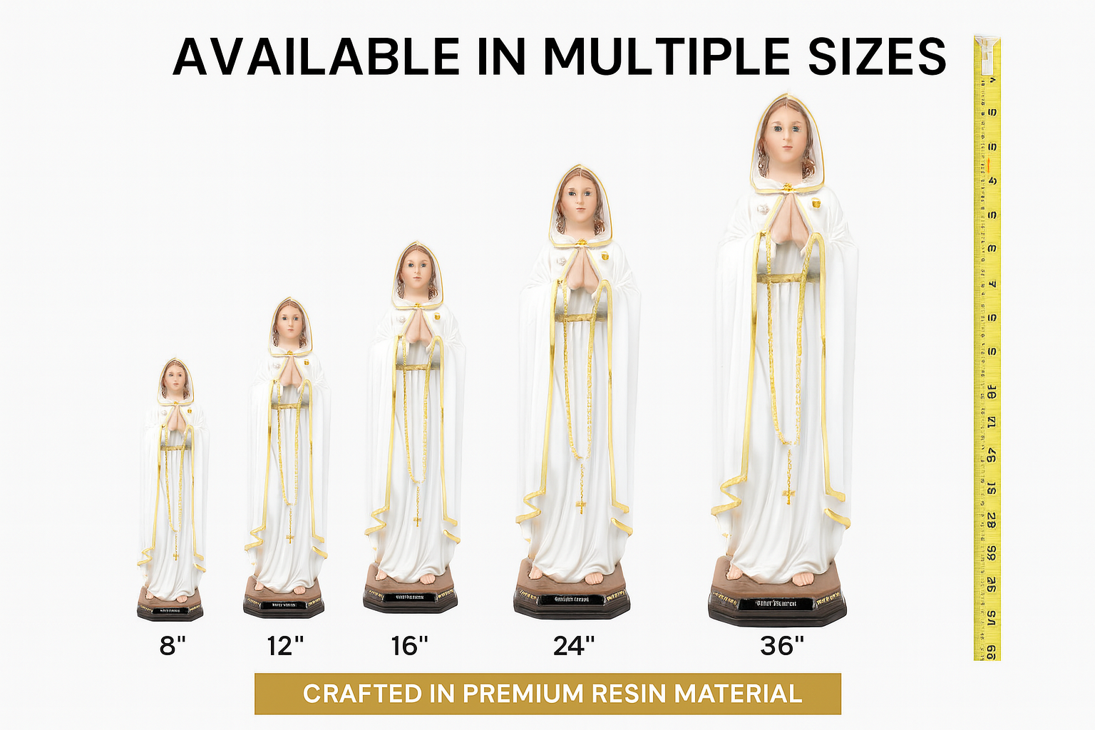 Rosa Mystica Resin Statue - 8" inch