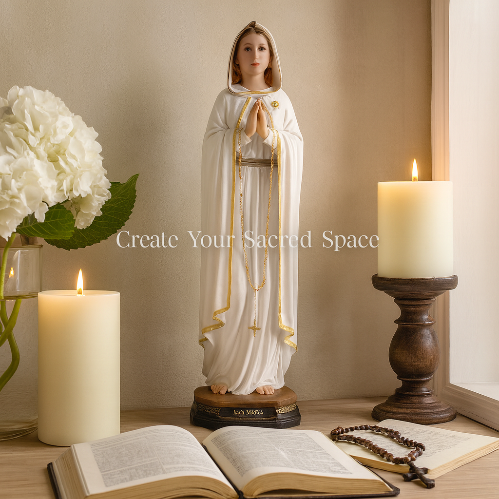 Rosa Mystica Resin Statue - 8" inch