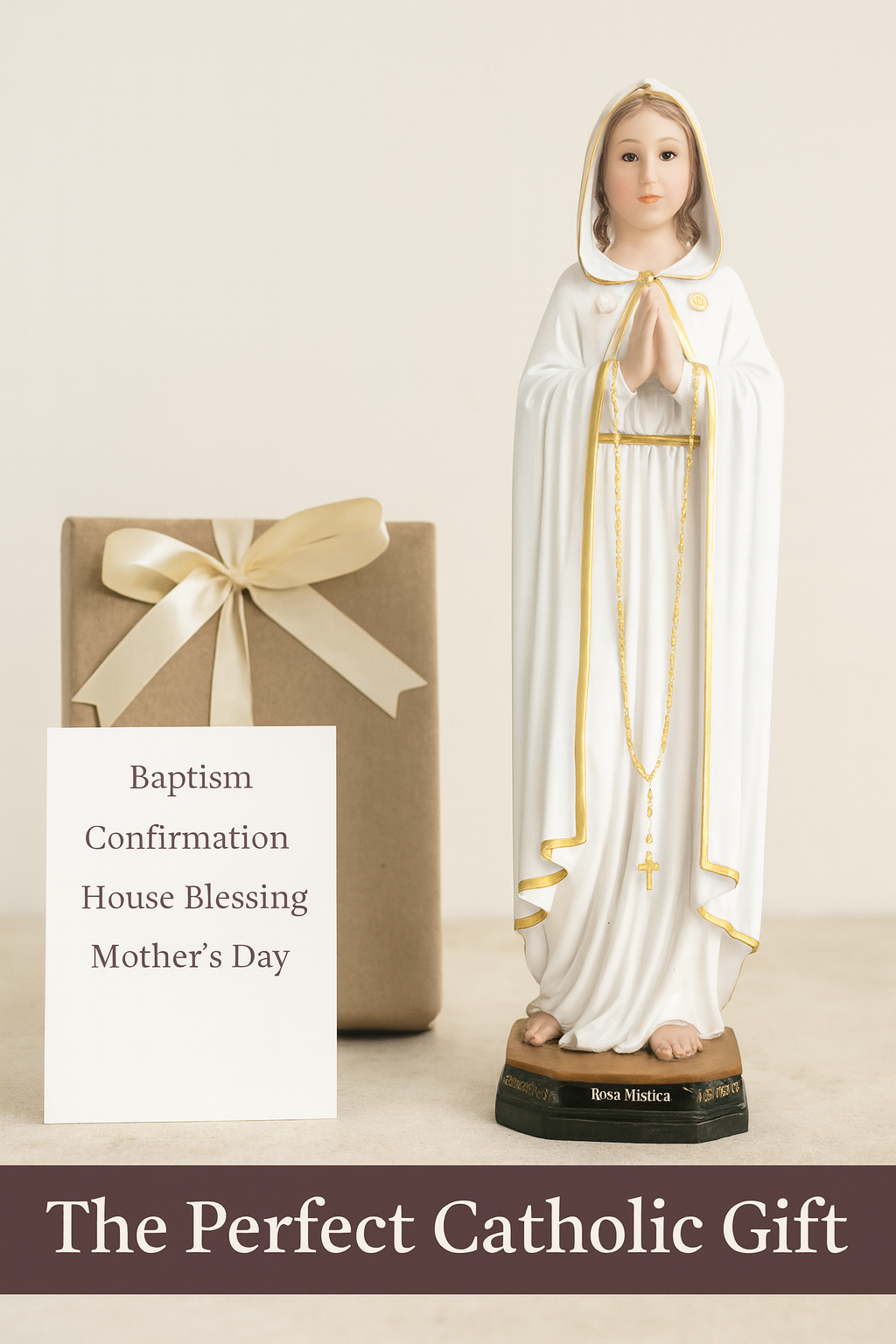 Rosa Mystica Resin Statue - 8" inch