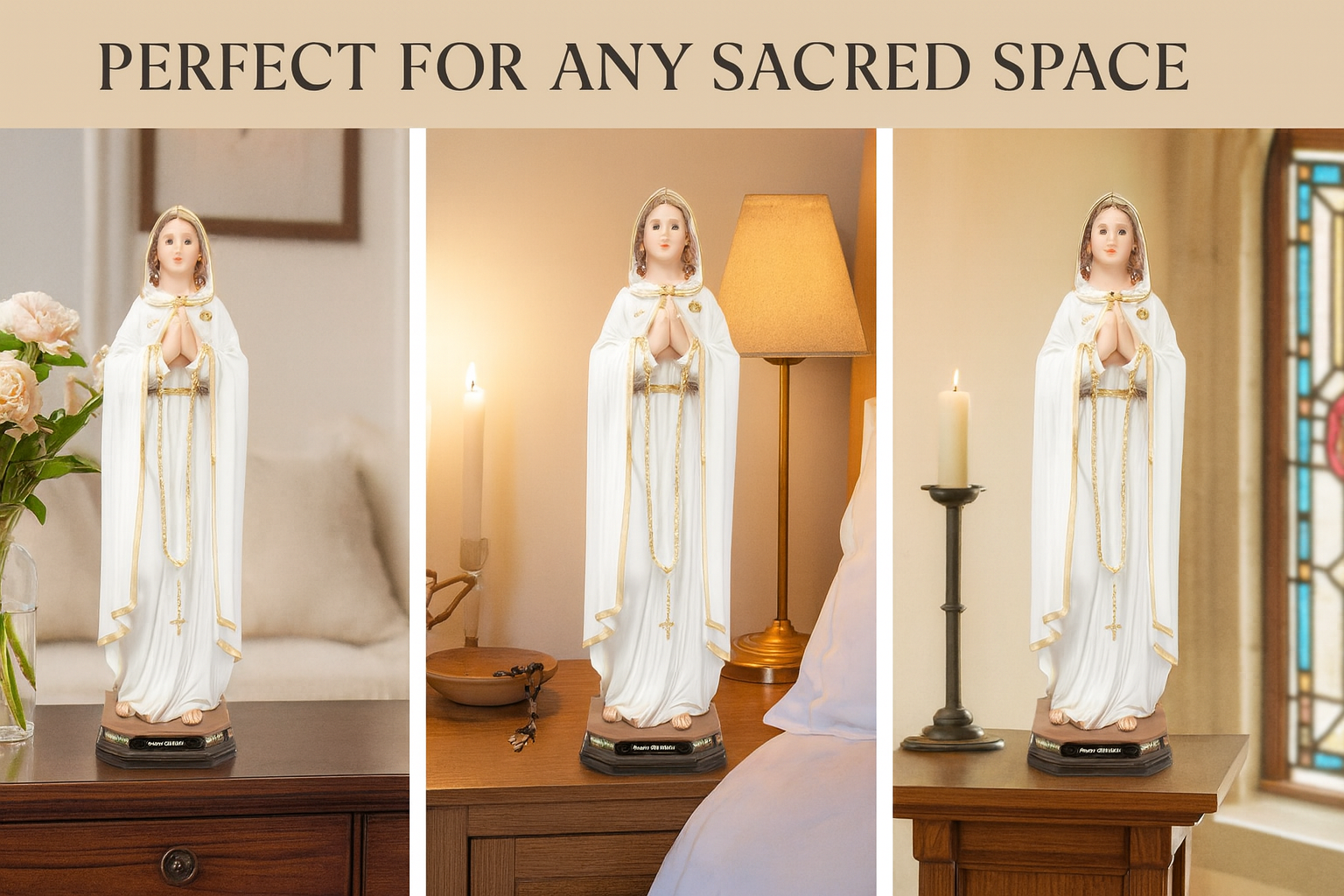 Rosa Mystica Resin Statue - 8" inch