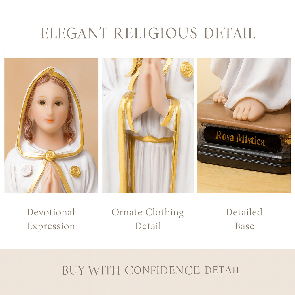 Rosa Mystica Resin Statue - 8" inch
