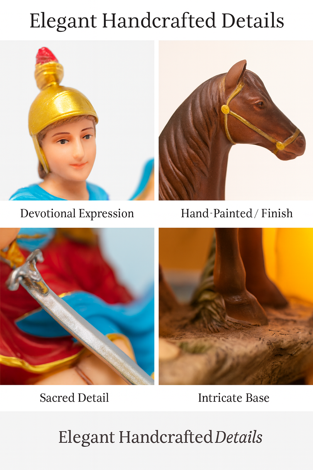 Saint Martin Caballero Statue | Estatua de San Martín Caballero – Resin Catholic Figurine in 8" & 12" Sizes