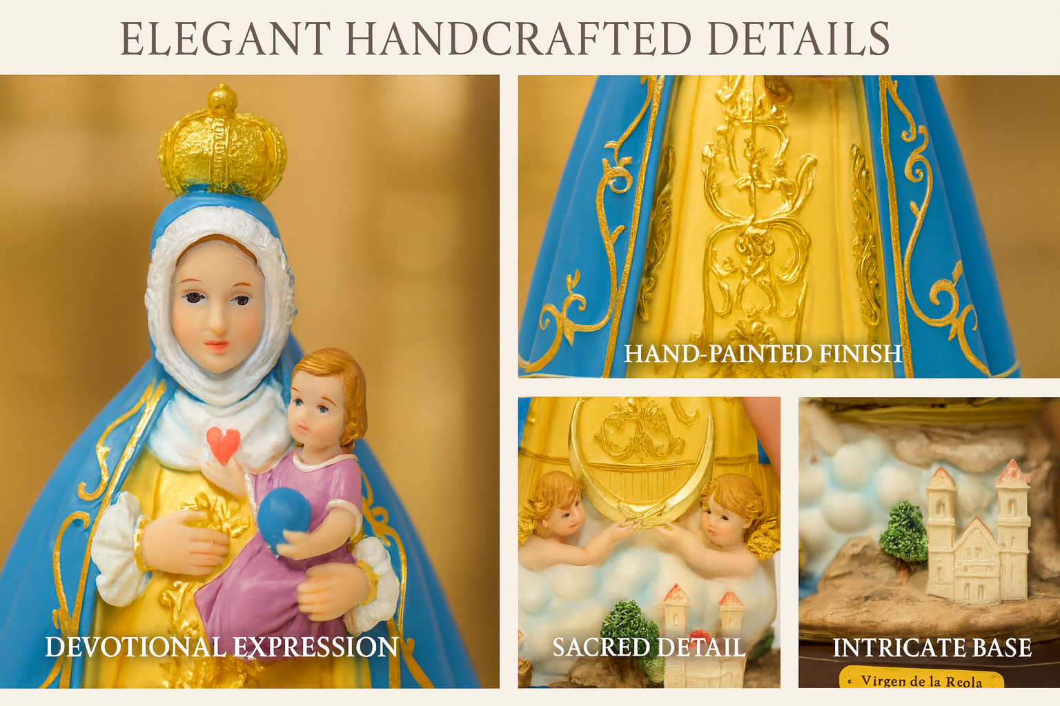 Virgin of the Rule Statue / Estatua de la Virgen de la Regla – 12" Resin Catholic Figurine – Marian Devotion – Religious Decor for Home, Church & Gifts