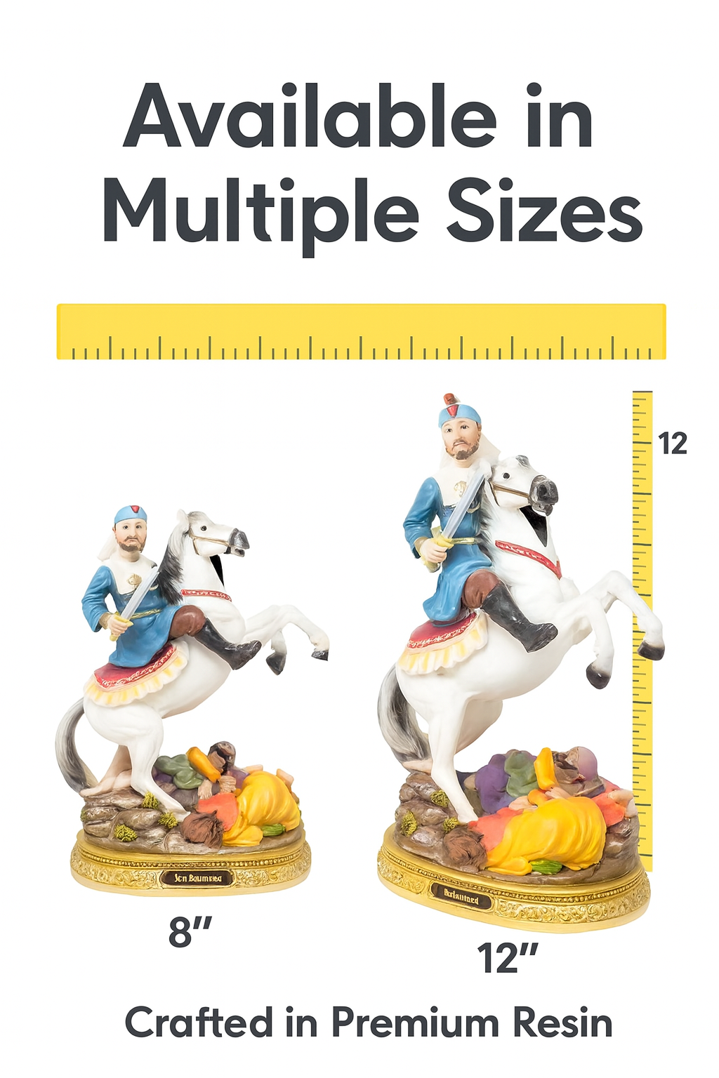 Saint James Statue / Estatua de San Santiago – Resin Catholic Figurine in 8" & 12" Sizes – Apostle & Patron