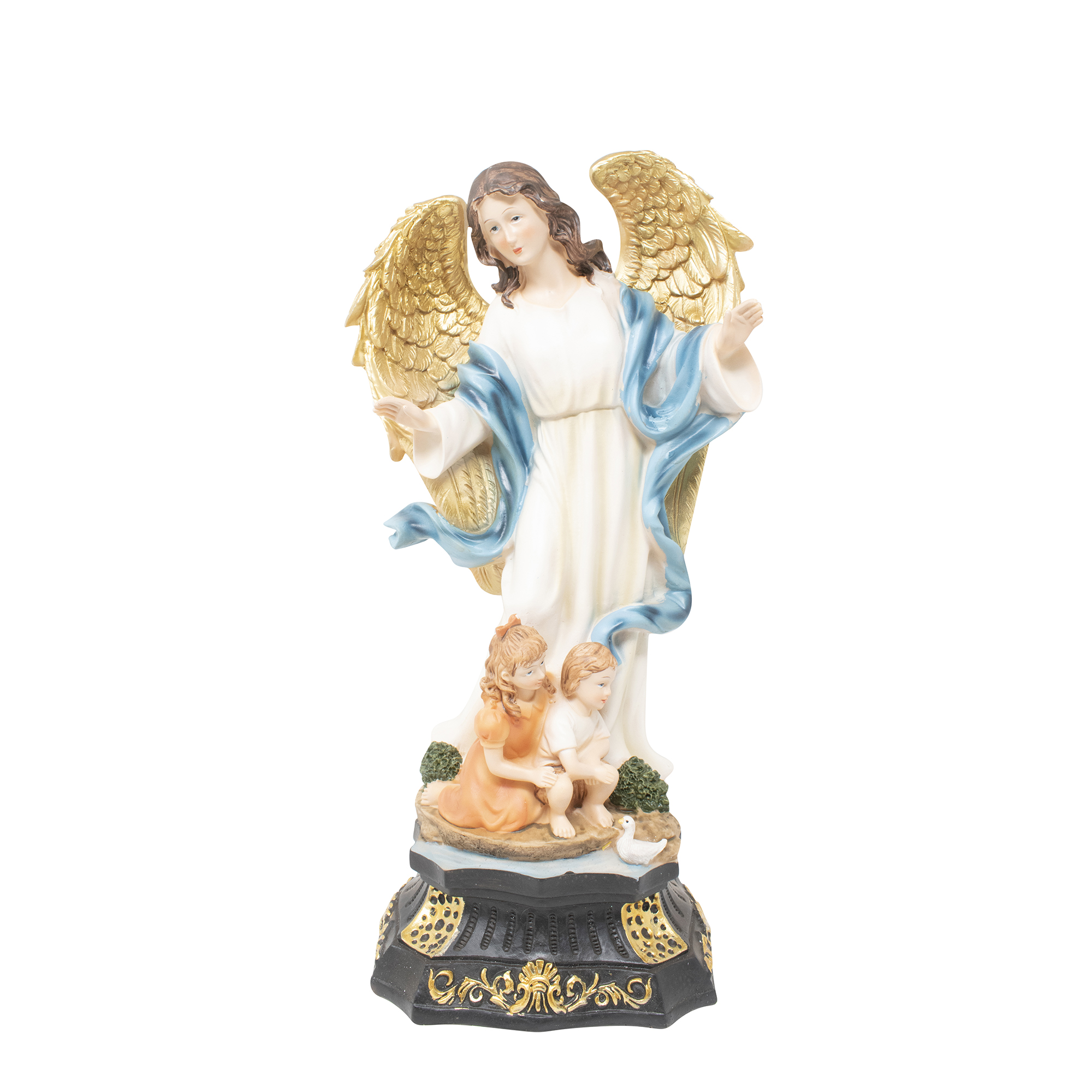 MrcjSales - Guardian Angel Resin Statue | Angel de la Guarda | Multiple Sizes | Church, Home Decor, Gifts | Spanish Name Engraved