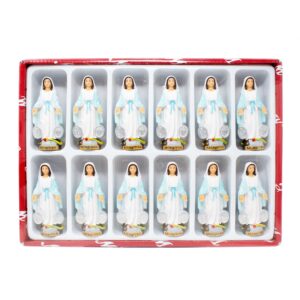 MRCJSales - Miraculous Mary Statue 12-Pack - Resin Religious Figurines - Protection, Care, Miracles - Catholic Gifts for Home & Church