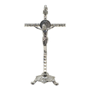 MrcjSales - Saint Benedict Cruz Silver | Removable Base for Versatility | Ideal Gift for Religious Occasions