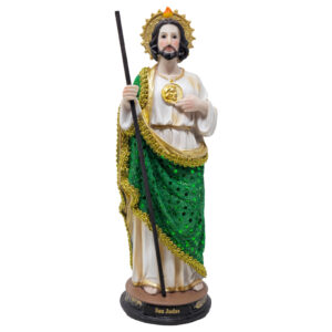 St. Jude Green Cloth Statue – 20″ inches Resin | San Judas Tadeo Figura Católica | Patron Saint of Hope | Religious Statue for Church, Home, and Gifts - 25491-20''
