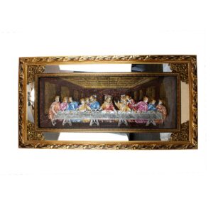 MrcjSales - Last Supper Color - Glass Frame | Gold Double Frame | Heavy Duty | Very Detailed | Sizes 47"x24" | Ideal for Home, Church, and Gifts