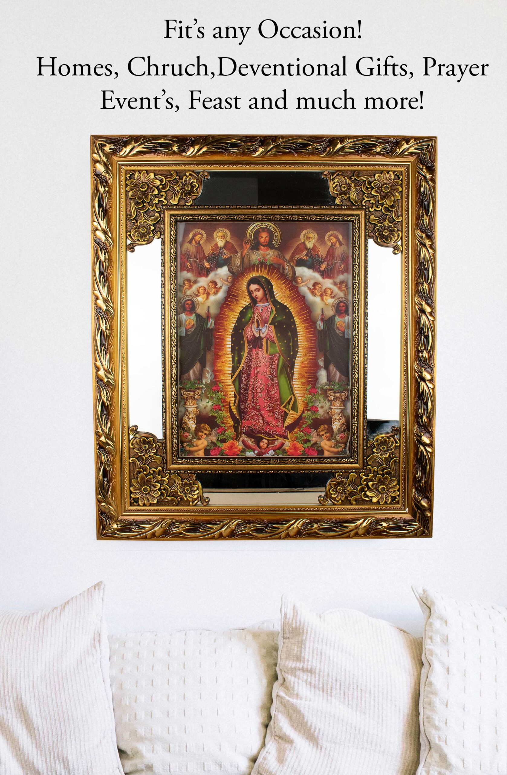 Our Lady of Guadalupe, Saint Judas, Holy Trinity - Glass | Led Light Frame