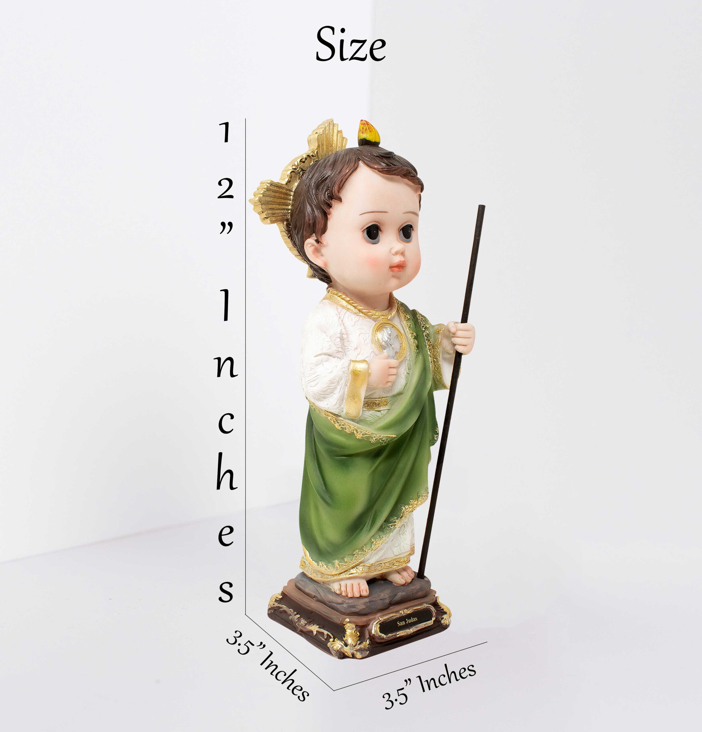 MrcjSales - St. Judas Infinite Resin Statue | San Judas | Multiple Sizes | Ideal for Church, Home Decor, Gifts | Spanish Name Etched