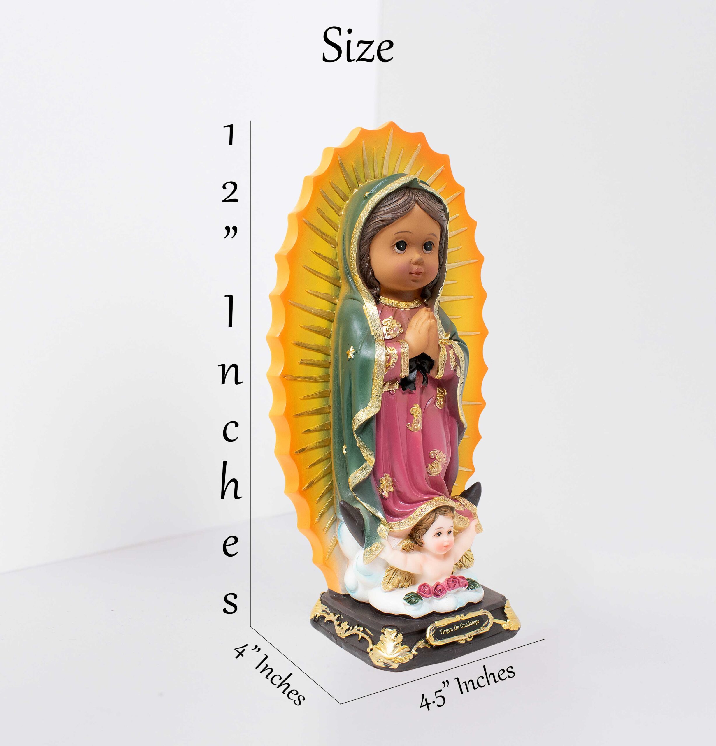 MrcjSales - Our Lady of Guadalupe Infinite Statue | Virgen de Guadalupe Resin | Multiple Sizes | Church Decor, Home Gifts, Prayers