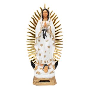 Our Lady of Guadalupe Resin Statue | Virgen de Guadalupe Blanco | 8 inch