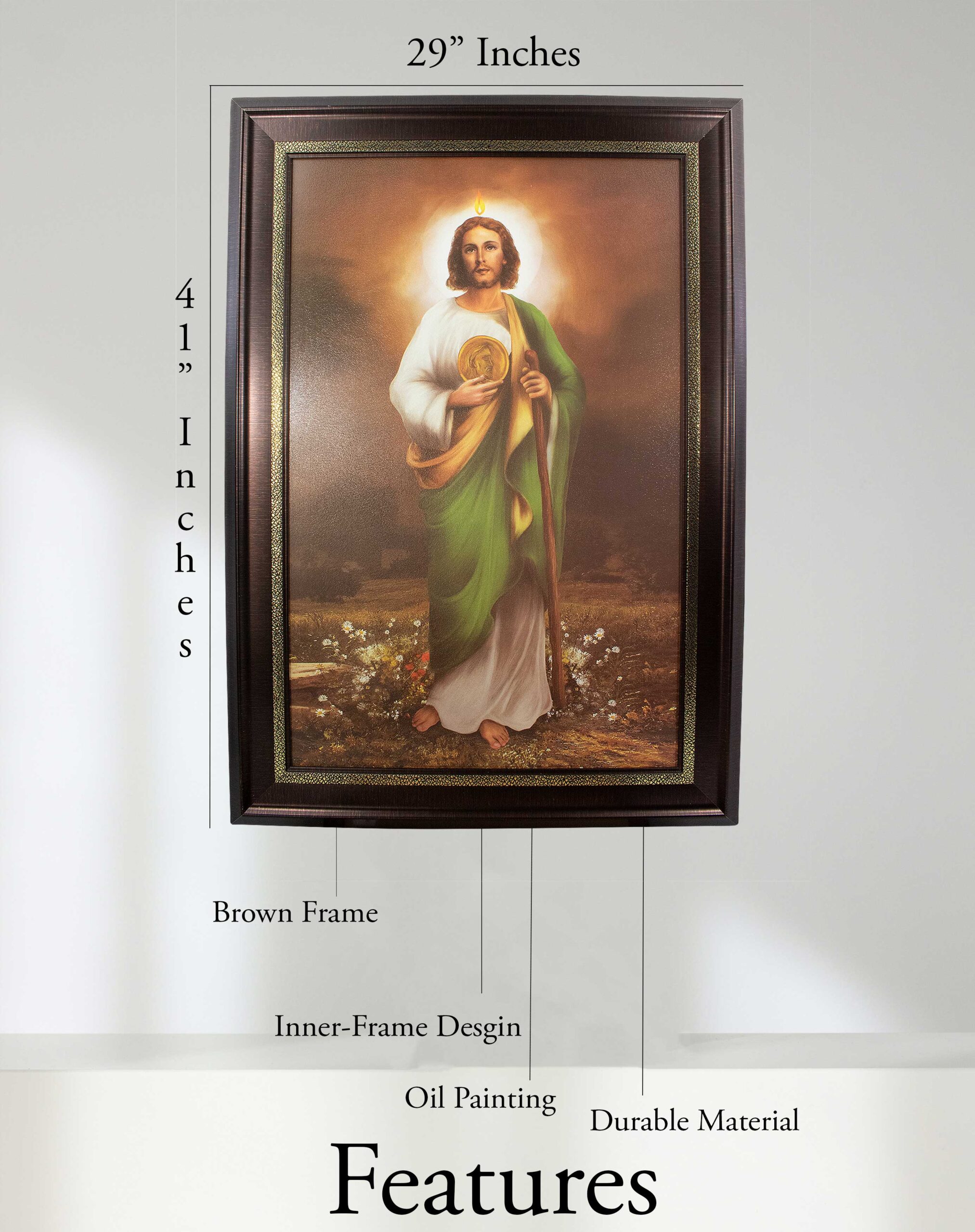 MrcjSales - Saint Judes Marco Frame | Oil Painting | Acrylic Coating | Various Sizes | Very Detailed