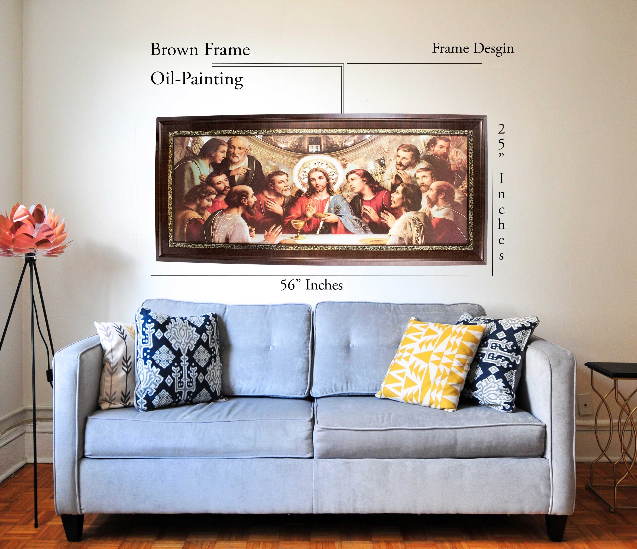 MrcjSales - Last Supper Da Vinci Marco Brown Frame | Oil/Wood | Multiple Sizes | Very Detailed