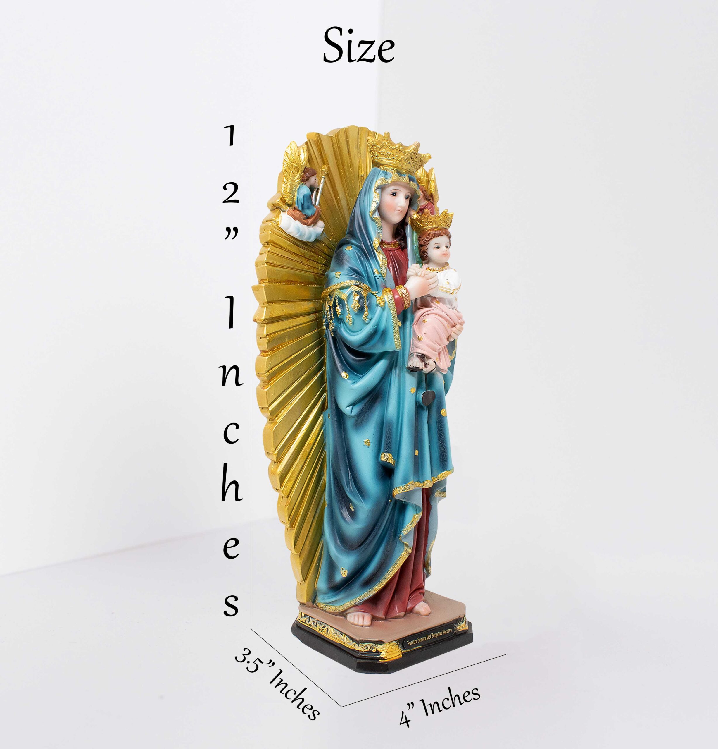 MrcjSales - Our Lady of Perpetual Help Resin Statue | Multiple Sizes | Durable & Realistic | Spanish Name Nuestra Señora del Perpetuo Socorro