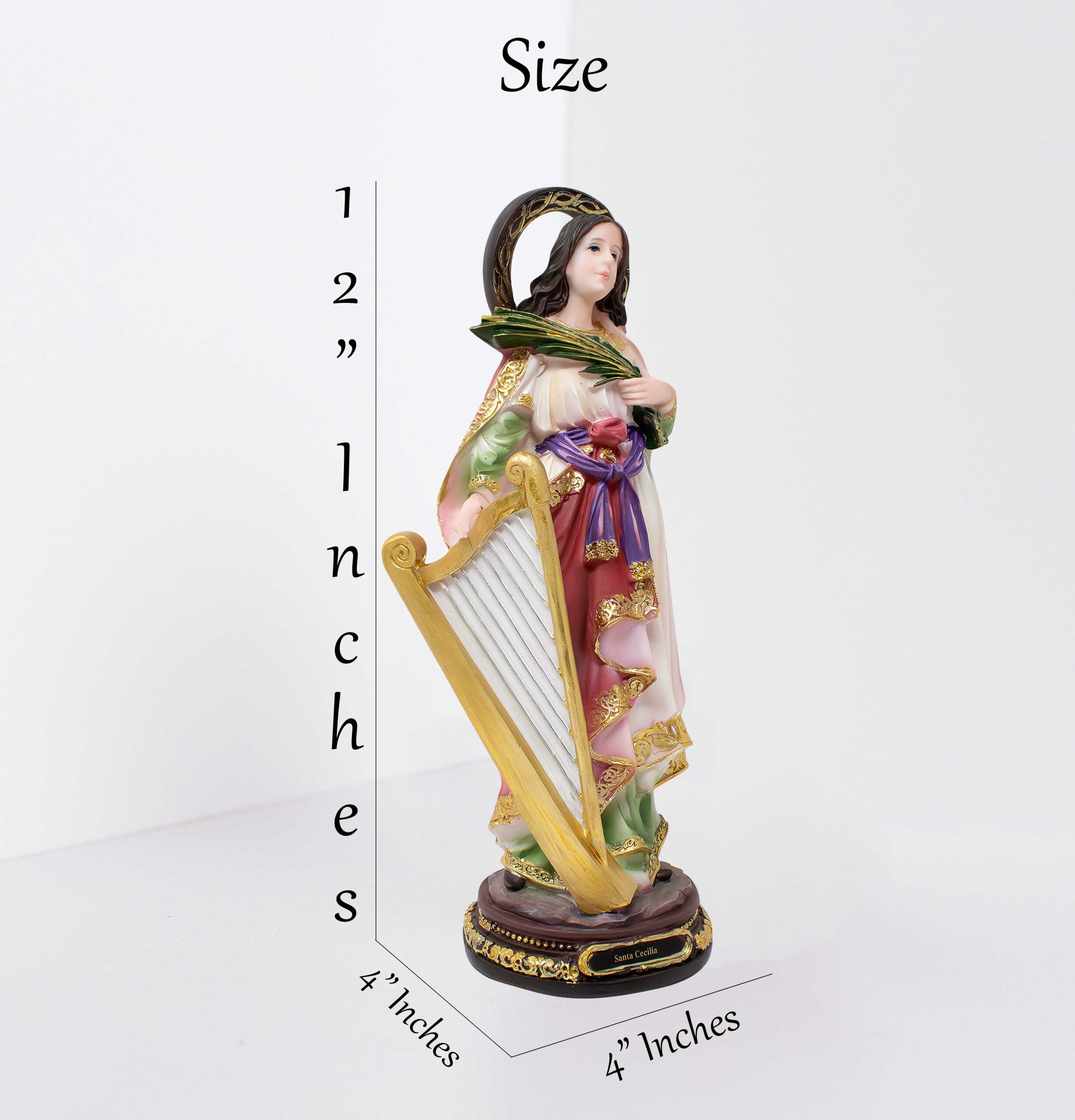 MrcjSales - Saint Cecilia - Resin Statue - Multiple Sizes | Catholic Church Decor, Gifts, Faithful Home Ornament