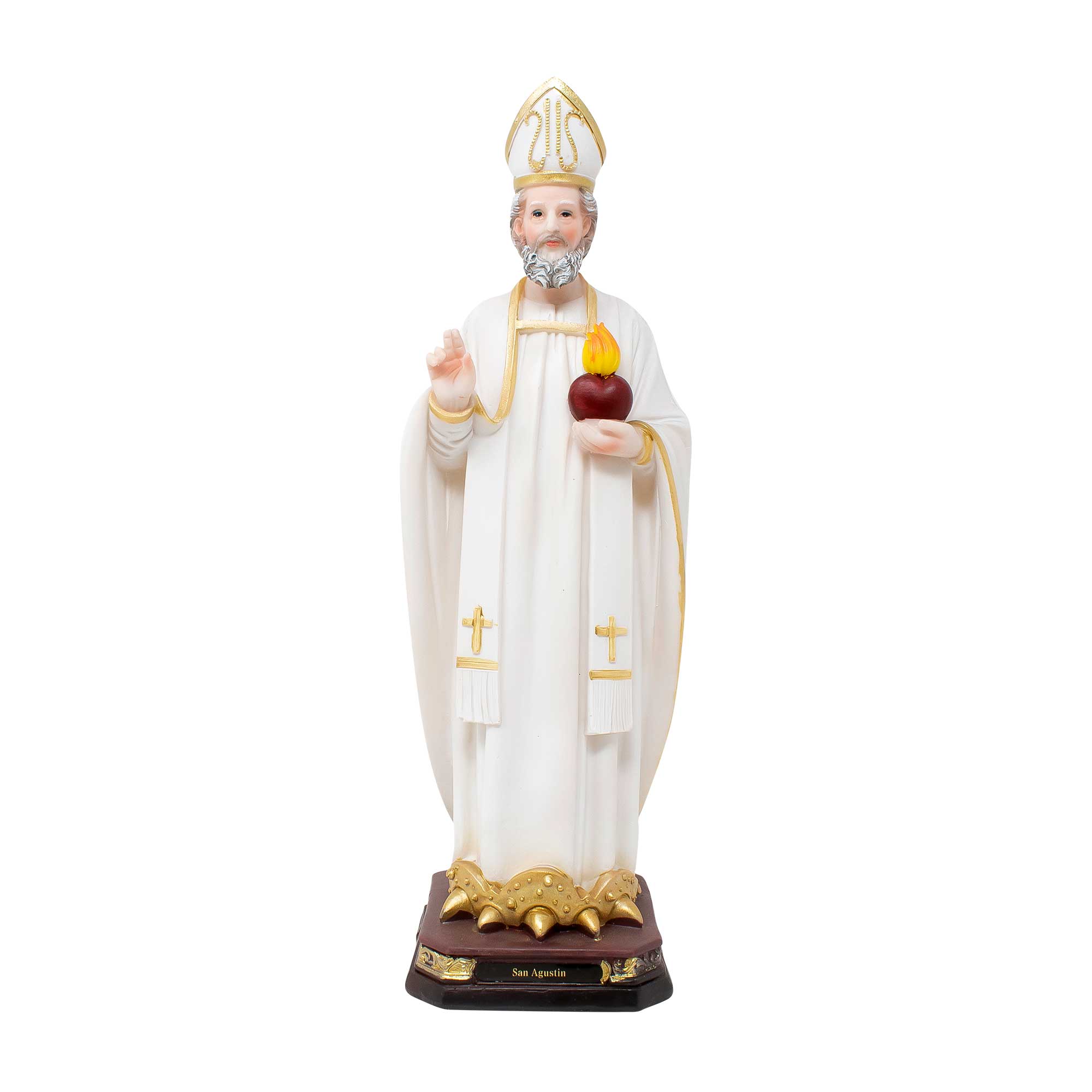 MrcjSales - St. Augustine Resin Statue - Multiple Sizes |Altar, Home Decor | Detailed, Realistic, | Enhance Faith and Beauty