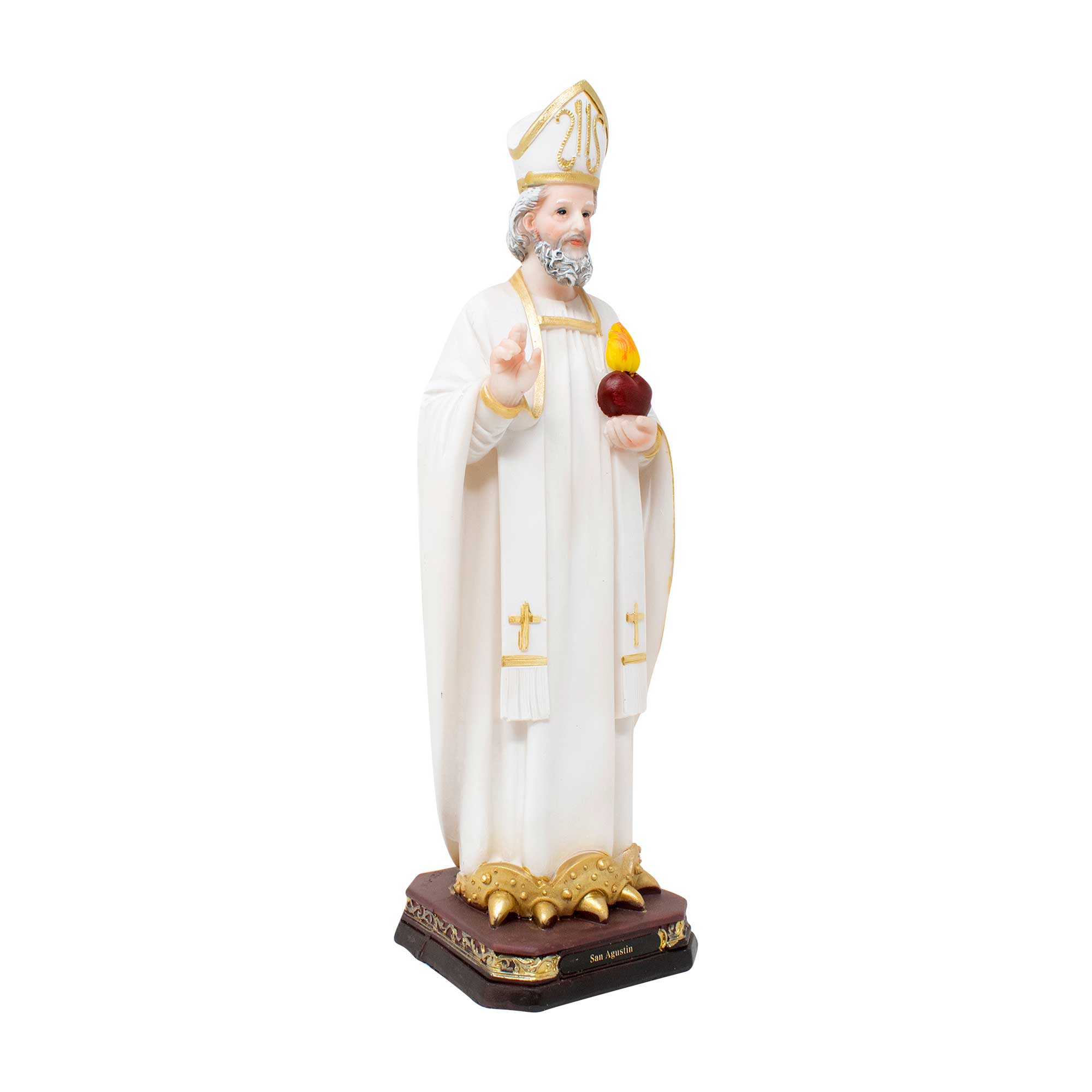 MrcjSales - St. Augustine Resin Statue - Multiple Sizes |Altar, Home Decor | Detailed, Realistic, | Enhance Faith and Beauty