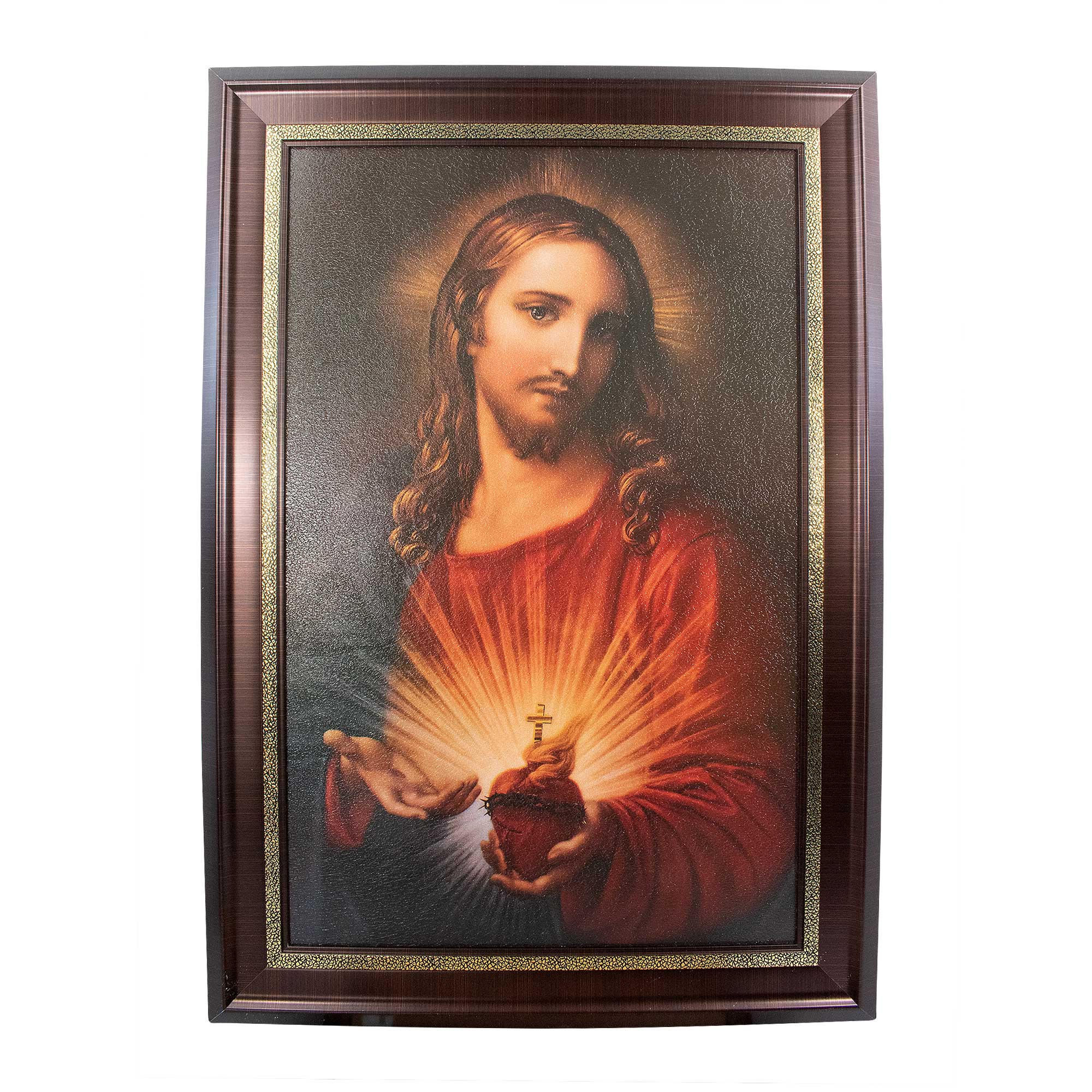 MrcjSales - Sacred Heart of Jesus - Marco Frame | Oil/Wood | High Quality | Multiple Sizes | Symbol of Love | Special Design