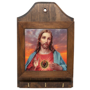 MrcjSales Sacred Heart of Jesus Key/Mail Box Holder - | Ideal Gift | Easy to Hang Anywhere | Detailed Image | Multiple Use