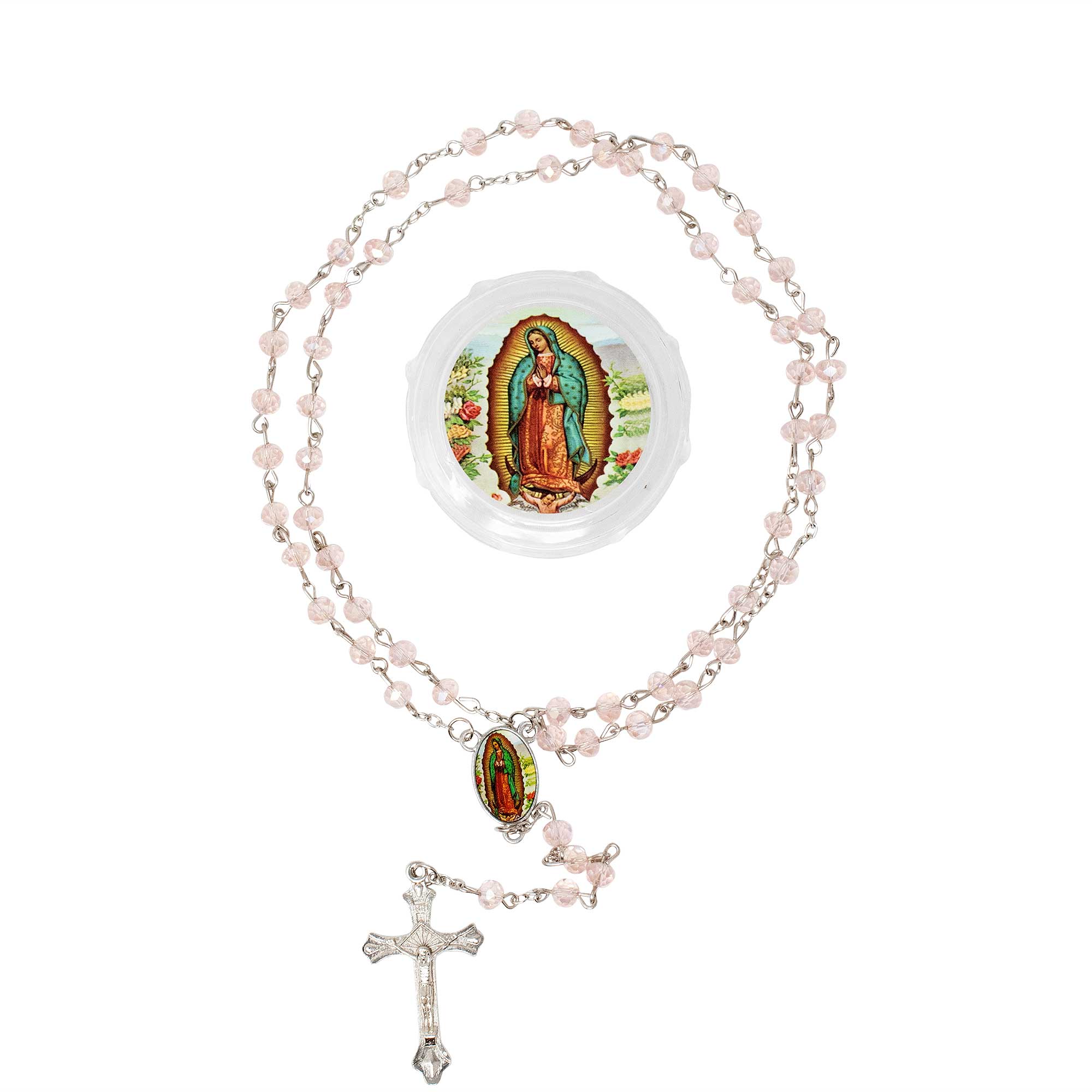 Our Lady of Guadalupe - Pink Crystal - Rosary