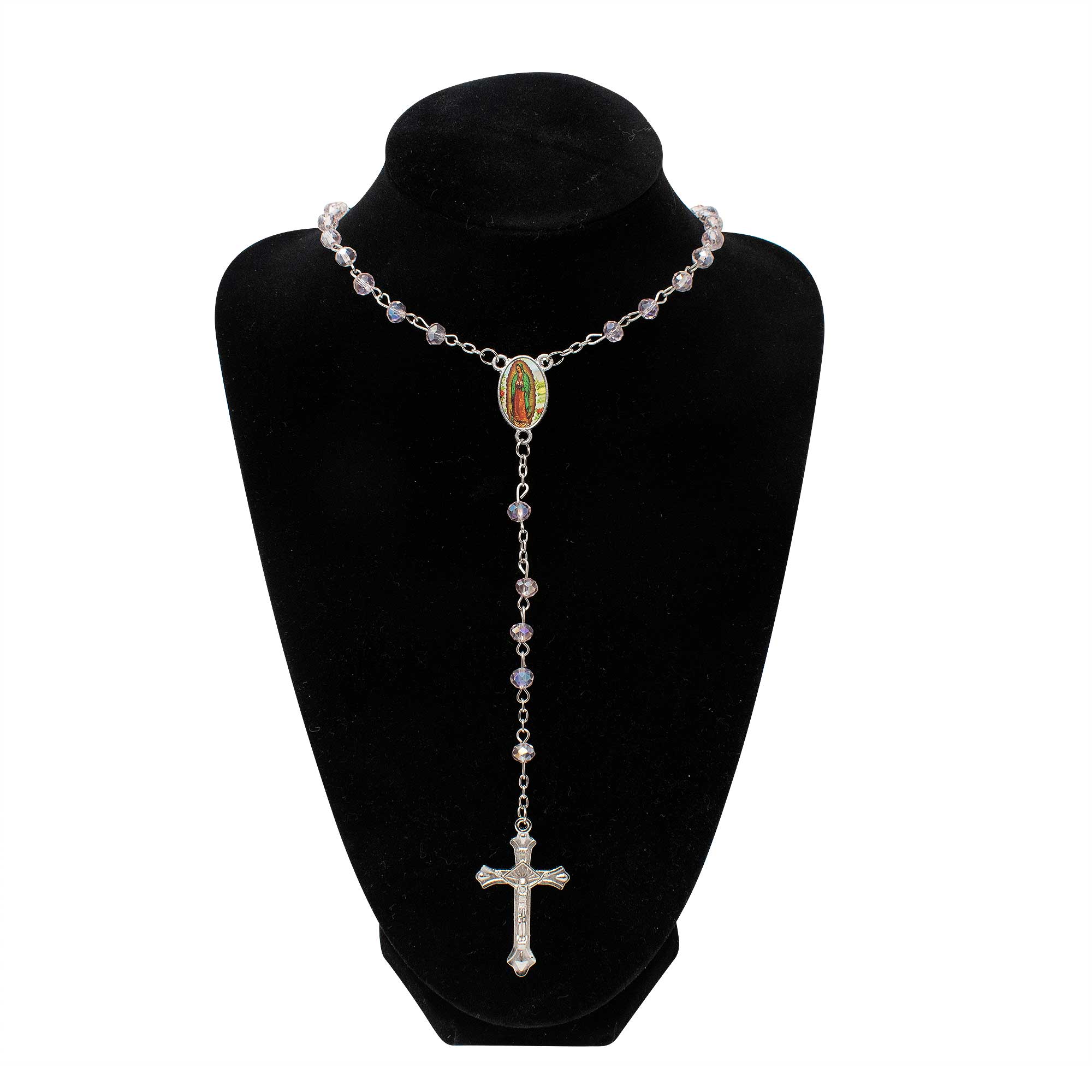 Our Lady of Guadalupe - Pink Crystal - Rosary