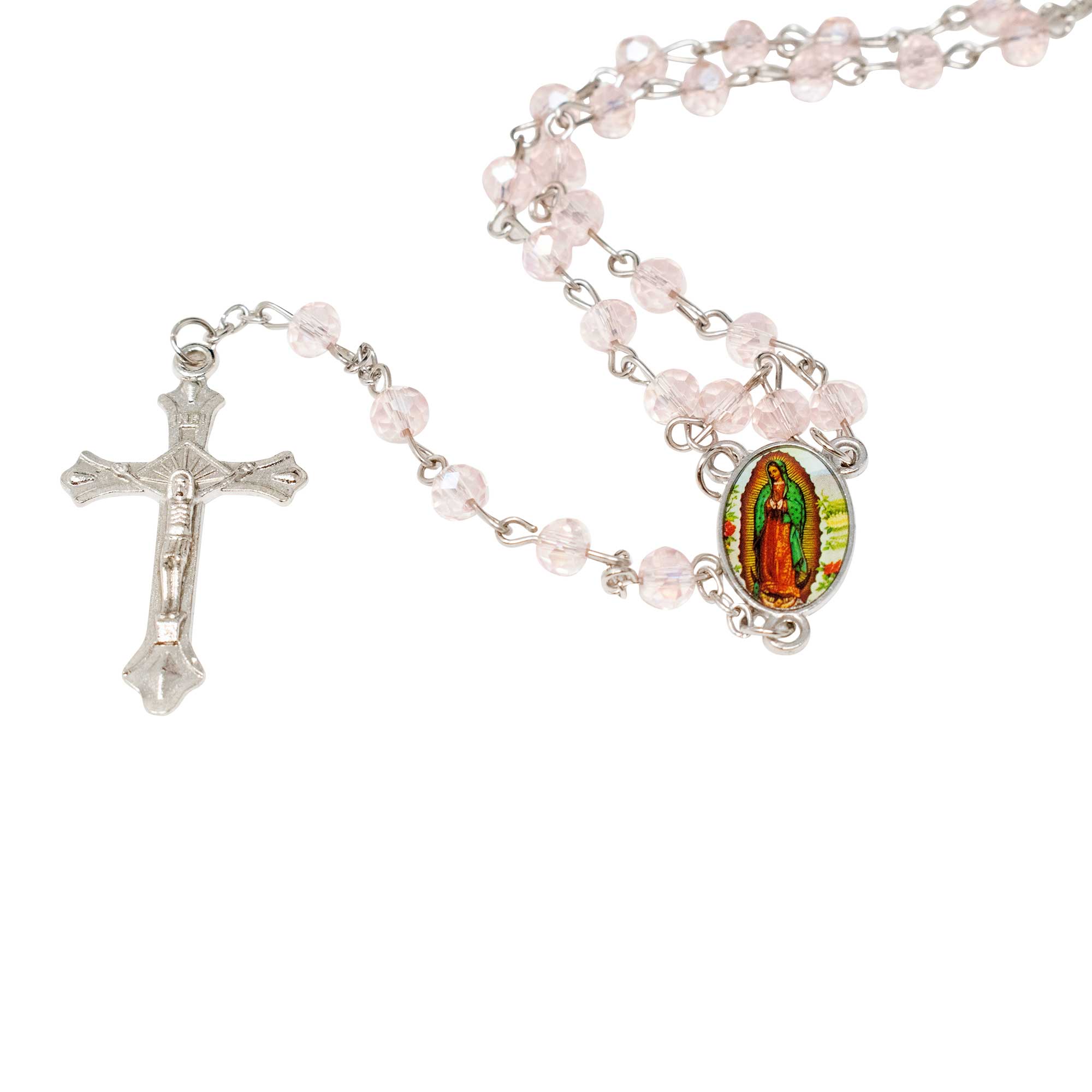 Our Lady of Guadalupe - Pink Crystal - Rosary