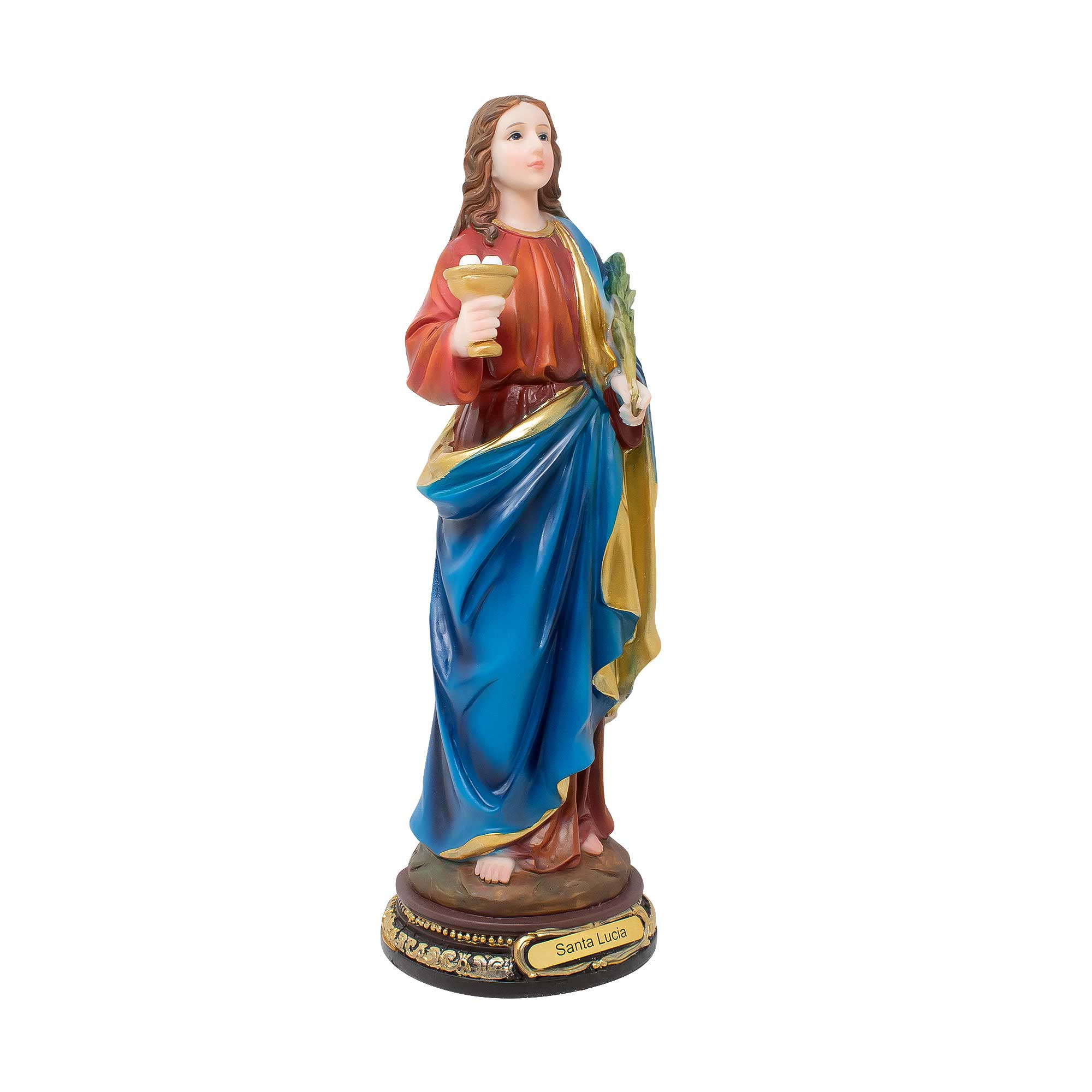 MrcjSales - St. Lucia Resin Statue | Multiple Sizes | Lifelike Quality | Ideal for Church, Home Decor, Gifts, Altars, and Prayers