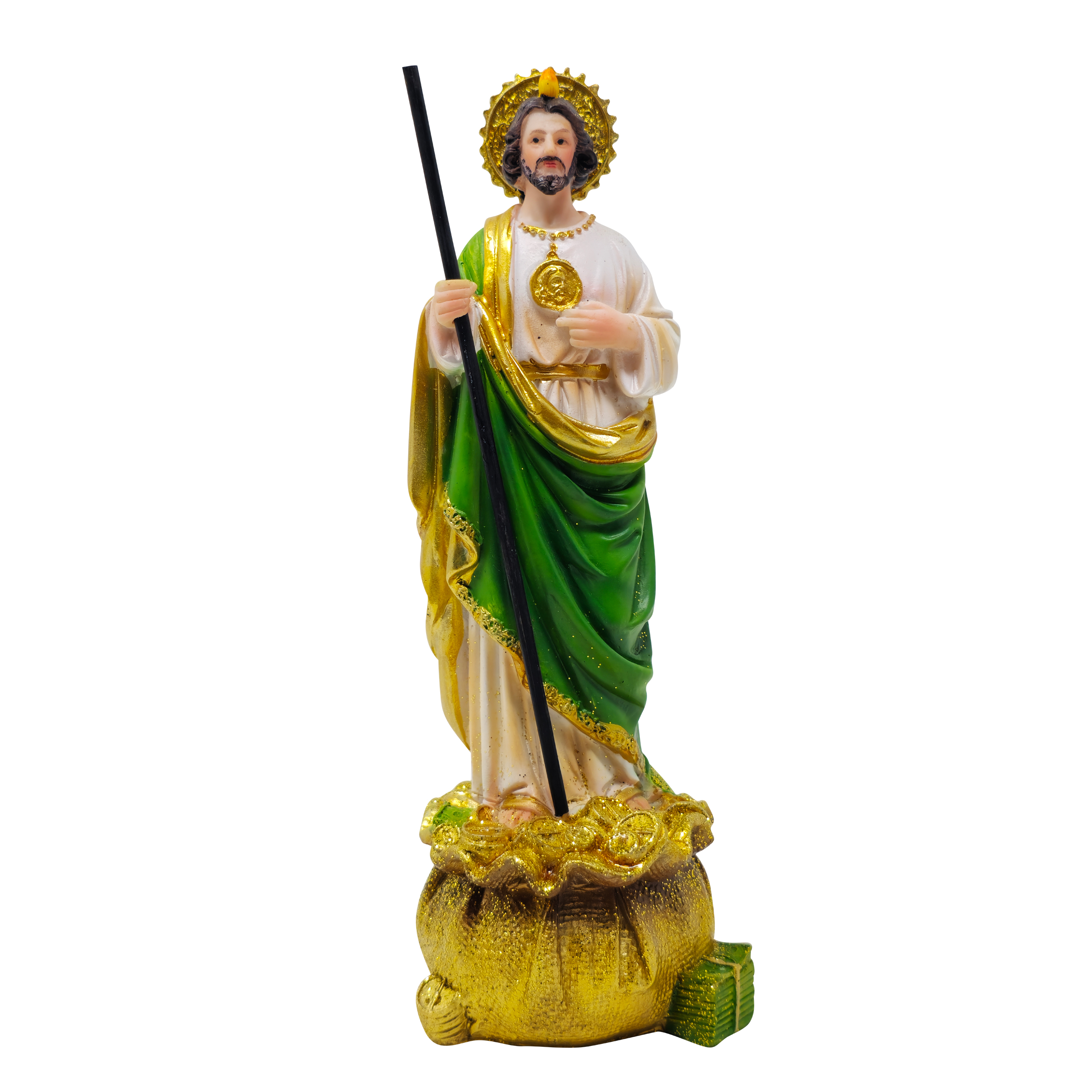 MrcjSales St. Judas Money Statue | Multiple Sizes | Durable Resin | Beautiful Green Color | Ideal for Church, Home Decor, Gifts, and Prayers