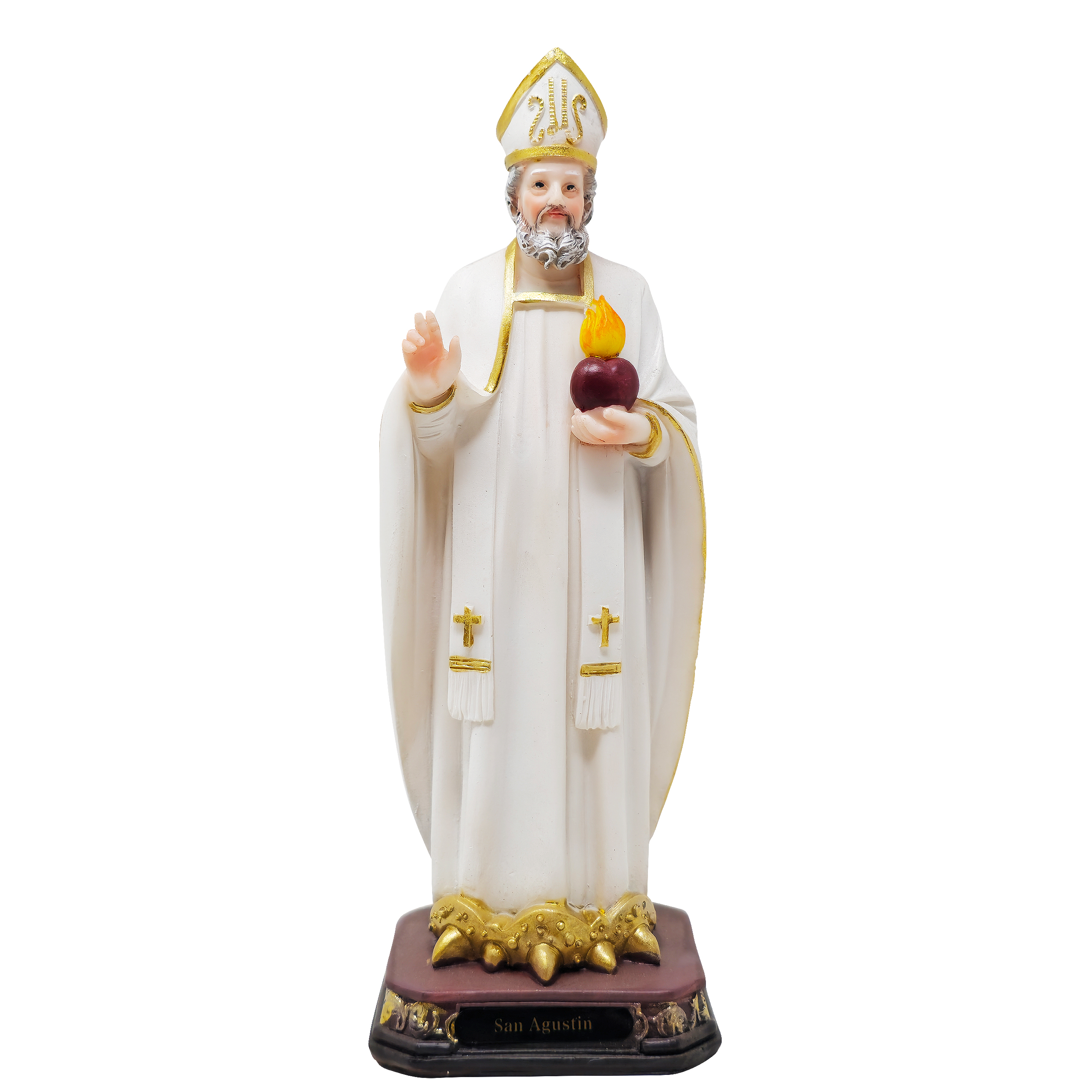 MrcjSales - St. Augustine Resin Statue - Multiple Sizes |Altar, Home Decor | Detailed, Realistic, | Enhance Faith and Beauty