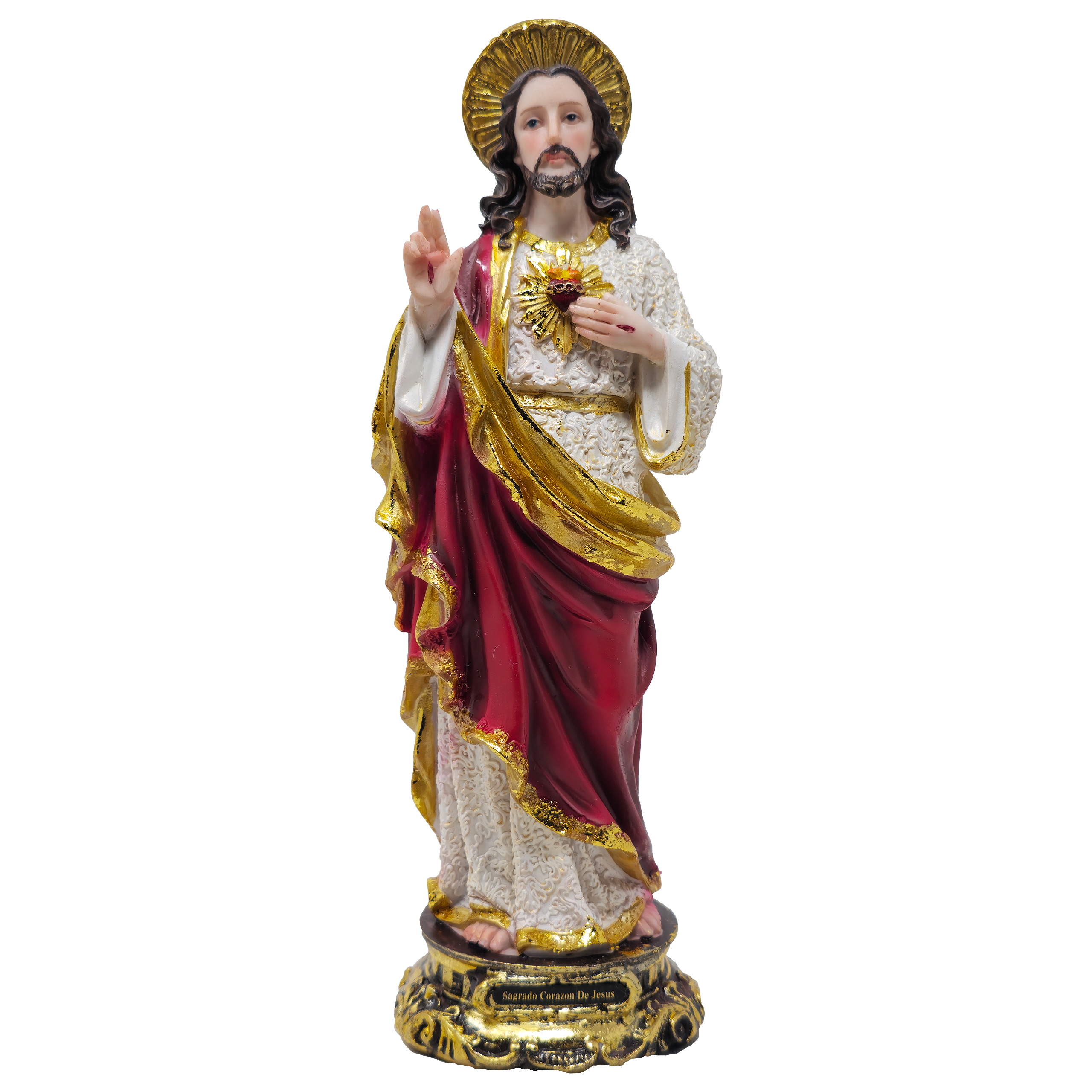 MrcjSales Sacred Heart of Jesus Statue | Multiple Sizes | Fragile yet Durable Resin | Devotional Design | Ideal for Church, Home Decor, Gifts, and Prayers