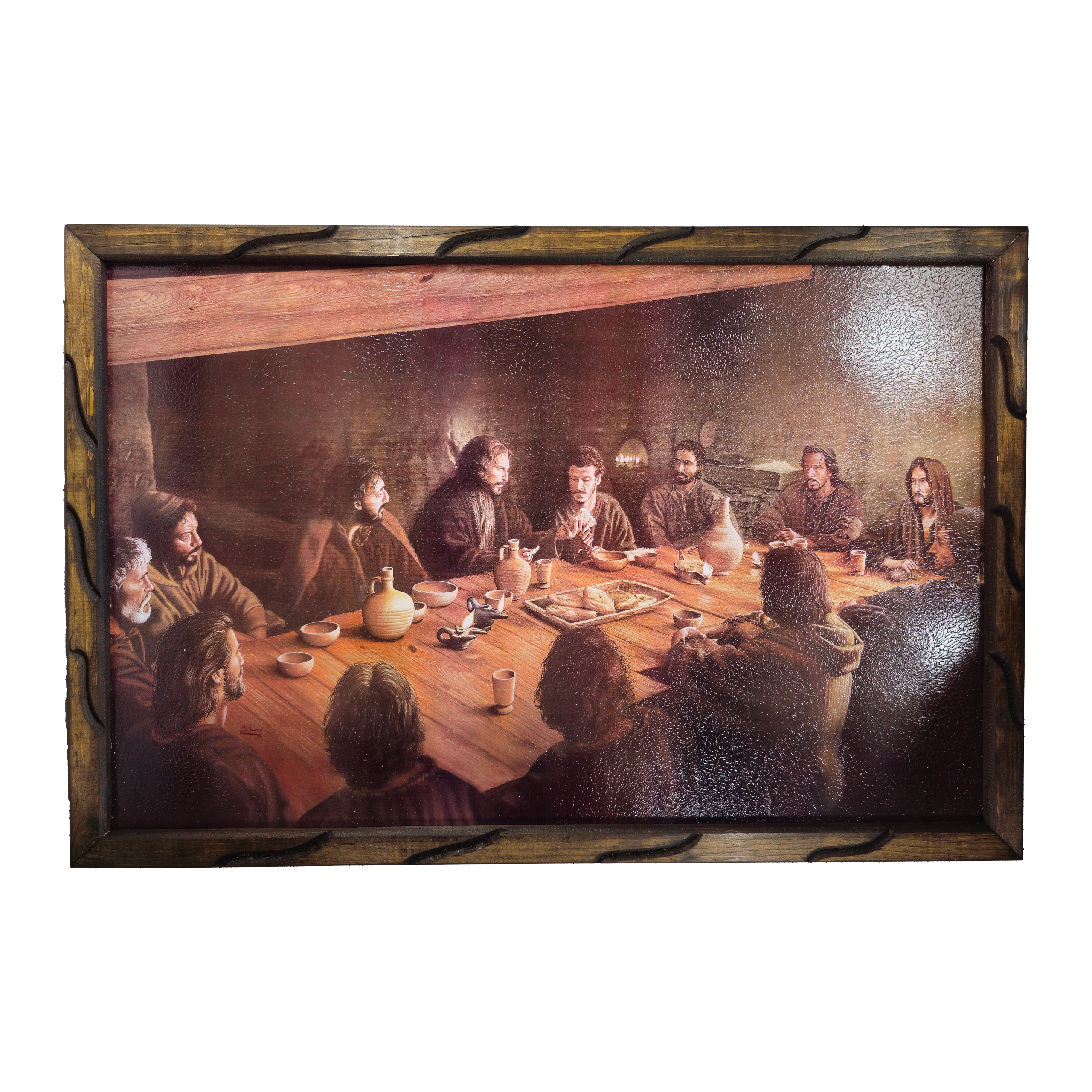 Last Supper Painting Rustic Frame ultima cena