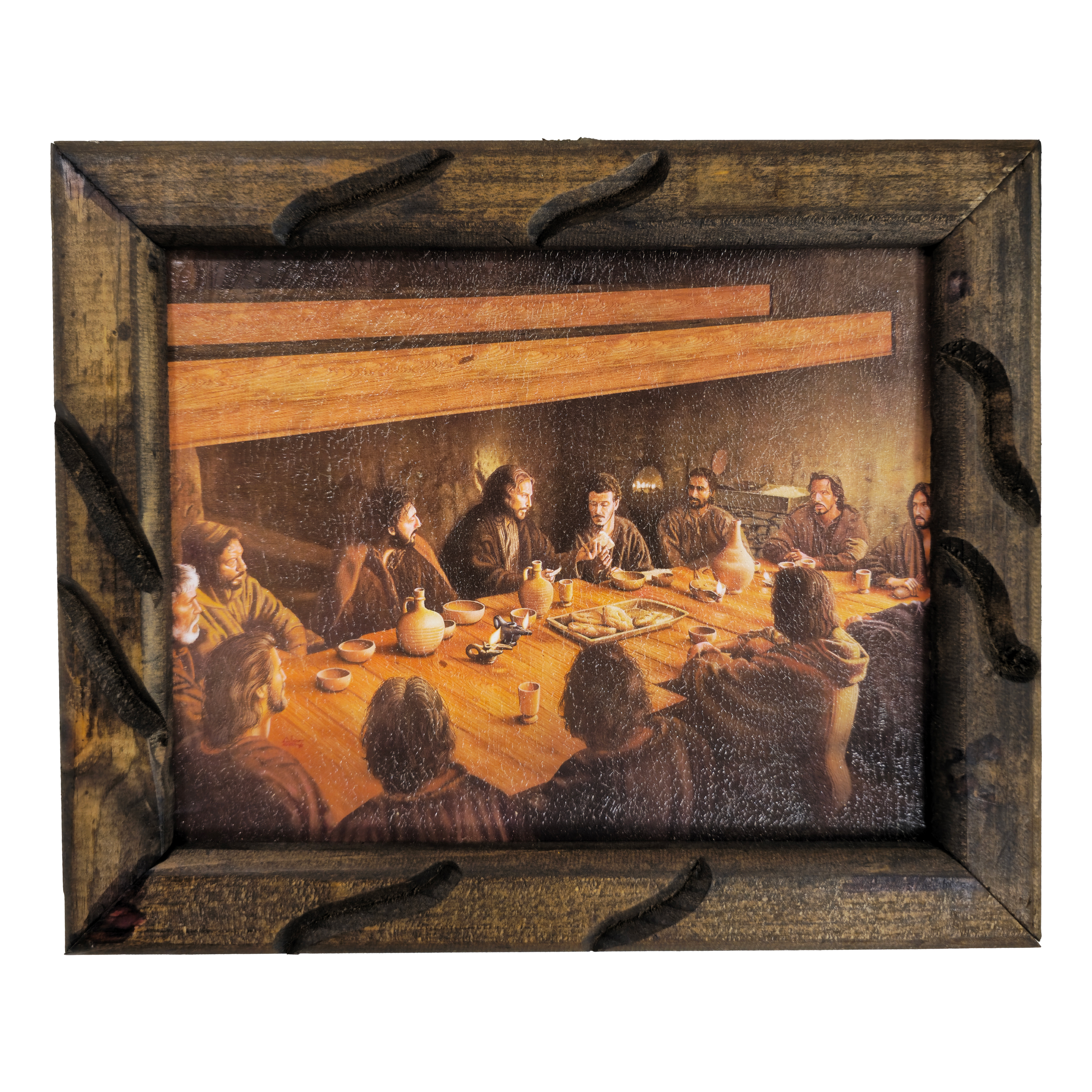 Last Supper Painting Rustic Frame ultima cena