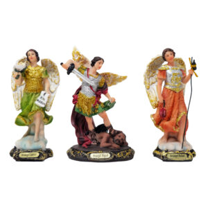 MrcjSales Gabriel, Raphael, Michael Archangels Set | Quality Resin | Detailed Statues | Spanish Names | Gift-Ready Box | Multiple Sizes | Spiritual Decor