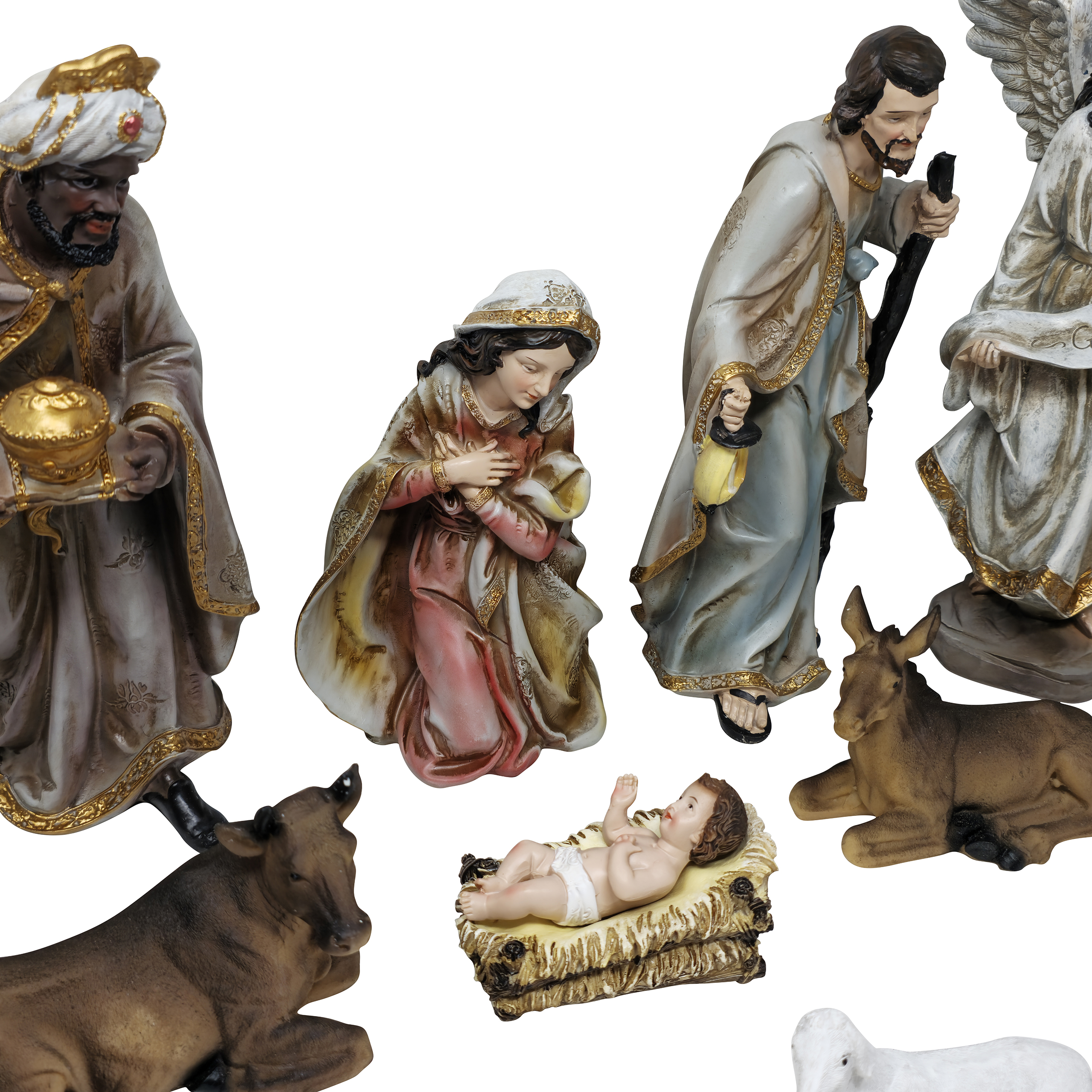 MrcjSales Nativity Set | High-Quality Resin | 12-Piece Masterpiece | Meaningful Christmas Tradition | Multipurpose Set | Exceptional Detail Design | Ideal for Devotion and Reflection Nativity Set #7