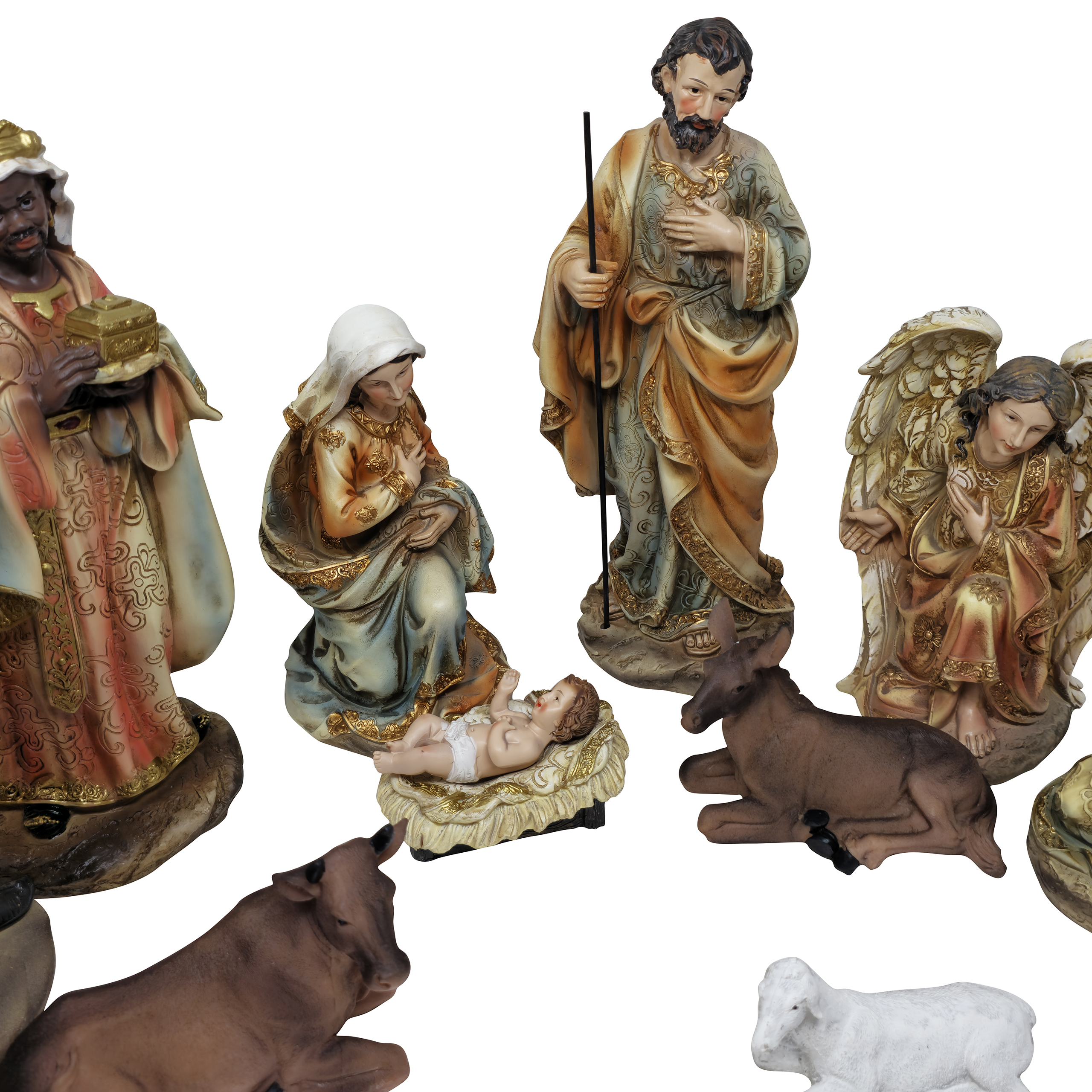 MrcjSales Nativity Set | High-Quality Resin | 12-Piece Masterpiece | Meaningful Christmas Tradition | Multipurpose Set | Exceptional Detail Design | Ideal for Devotion and Reflection Nativity Set #5